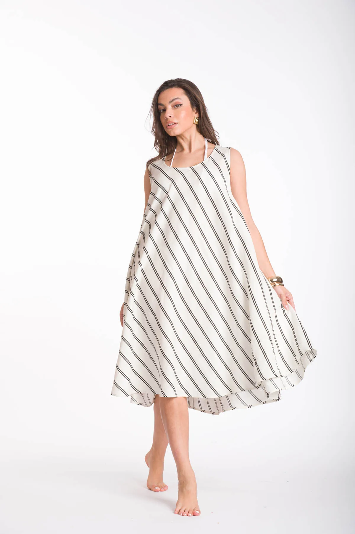 Φορεμα oval viscose - Άσπρο φόρεμα παραλίας για καλοκαιρινές resort εμφανίσεις