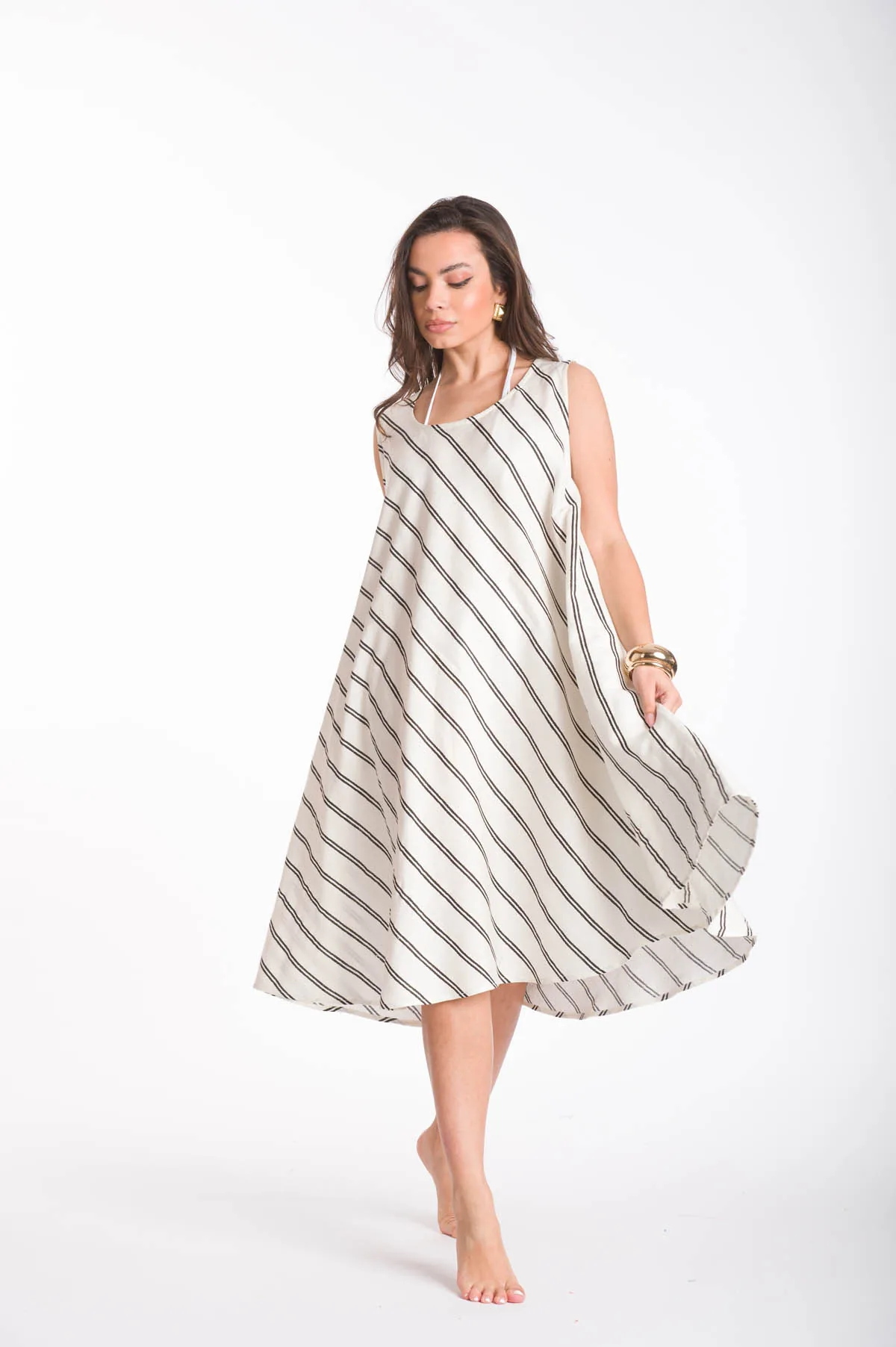 Φορεμα oval viscose - Άσπρο φόρεμα παραλίας για καλοκαιρινές resort εμφανίσεις