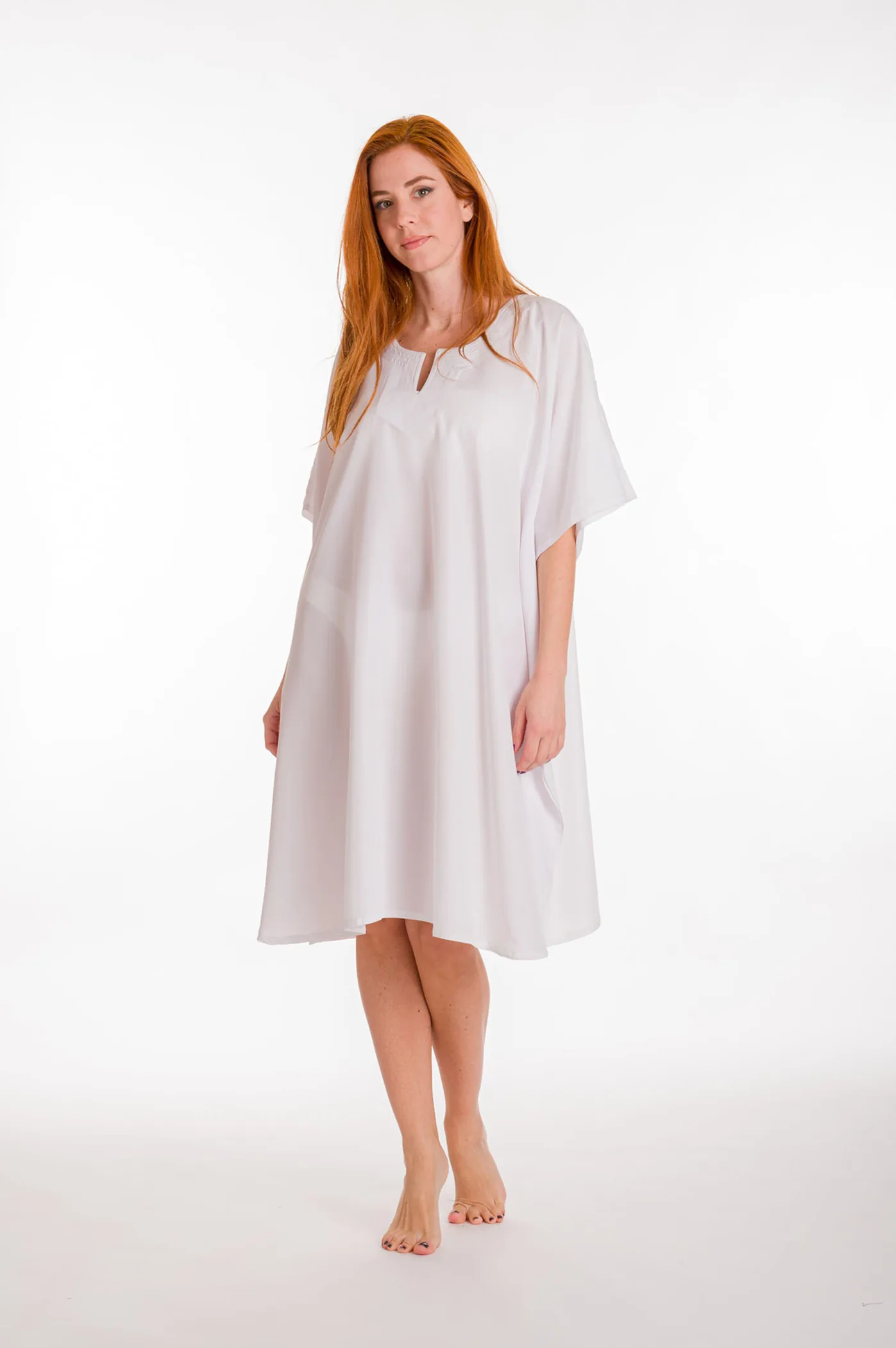 Καφτανι 3/4 mmf silk touch - Άσπρο παρεό παραλίας για καλοκαιρινές resort εμφανίσεις
