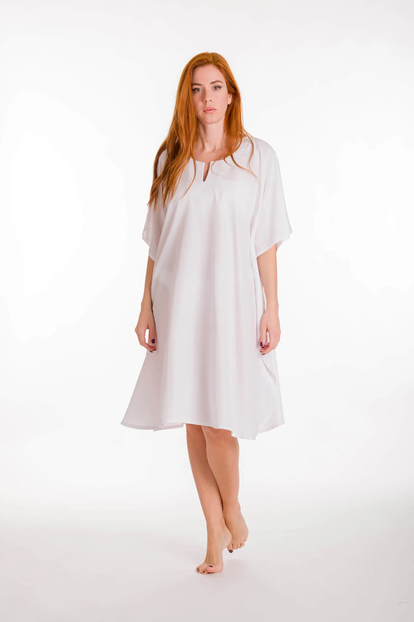 Καφτανι 3/4 mmf silk touch - Άσπρο καφτάνι παραλίας για καλοκαιρινές resort εμφανίσεις