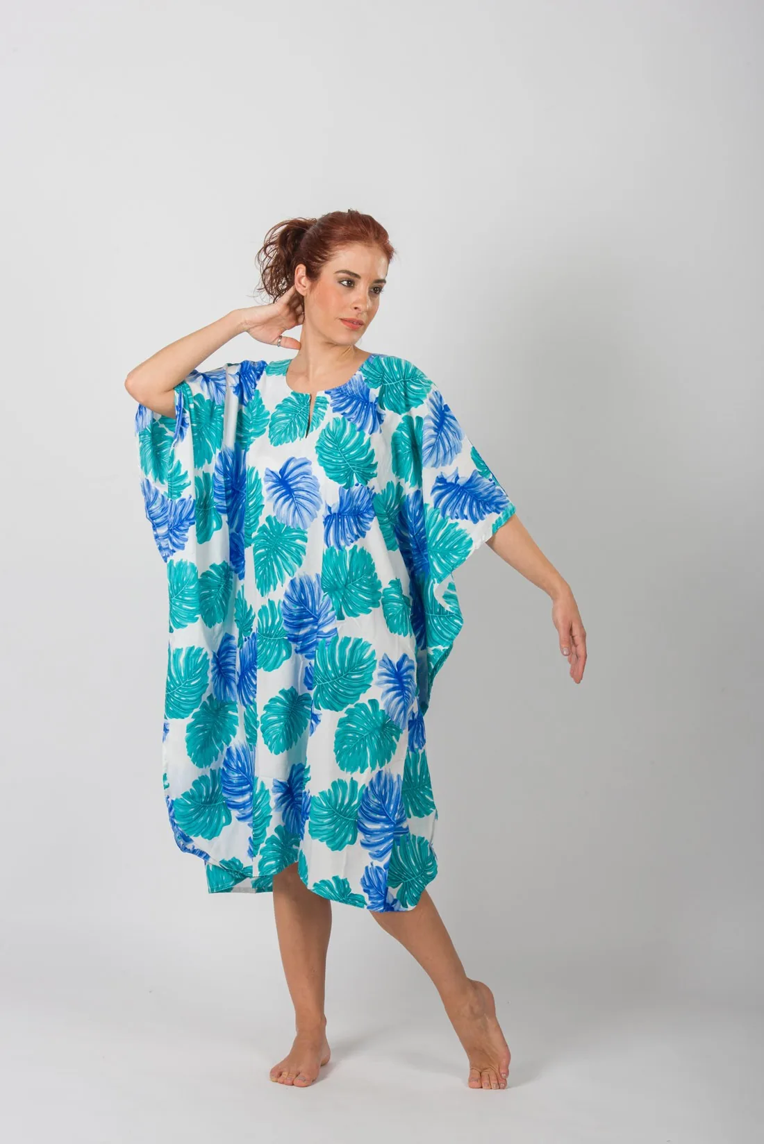 Καφτανι 3/4 mmf silk touch - Άσπρο;Βεραμάν;Μπλέ παρεό παραλίας για καλοκαιρινές resort εμφανίσεις