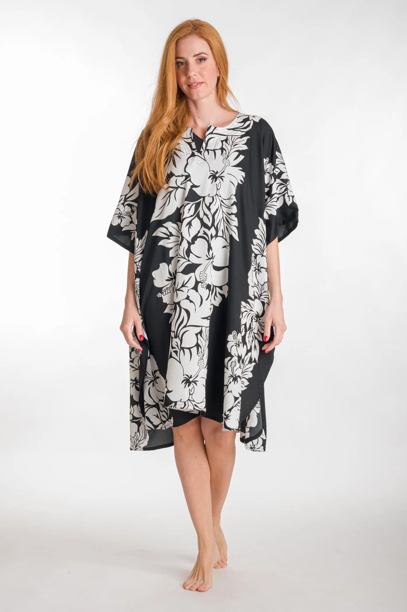 Καφτανι 3/4 mmf silk touch - Ασπρόμαυρο παρεό παραλίας για καλοκαιρινές resort εμφανίσεις
