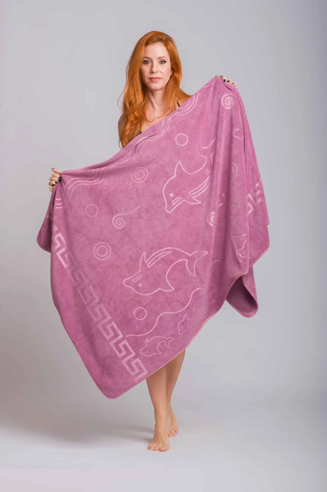 Πετσετα θαλασσης microfiber με σχεδιο δελφινι και μαιανδρο - πακετο 6 τεμαχια ασορτι χρωματα - Χρώματα Πακέτο πετσέτα θαλάσσης για καλοκαιρινές resort εμφα