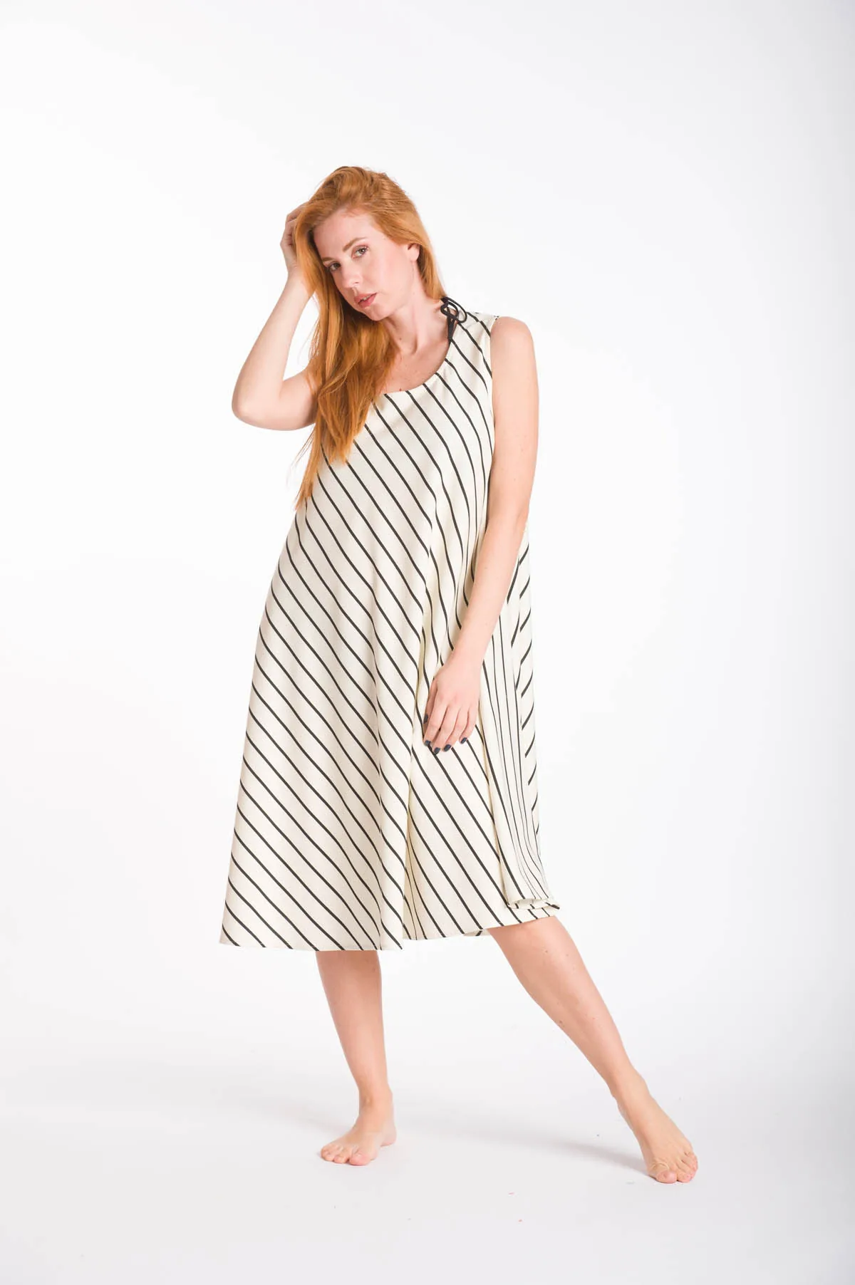 Φορεμα oval viscose - Εκρού φόρεμα παραλίας για καλοκαιρινές resort εμφανίσεις