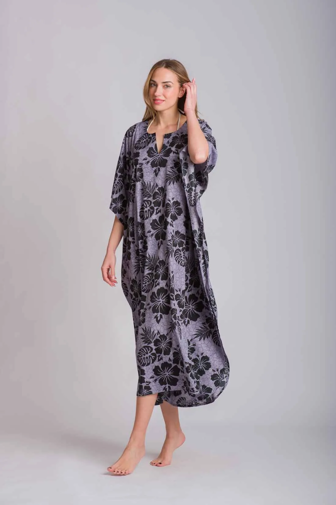Γκρί καφτανι mmf silk touch - καφτάνι παραλίας για καλοκαιρινές resort εμφανίσεις