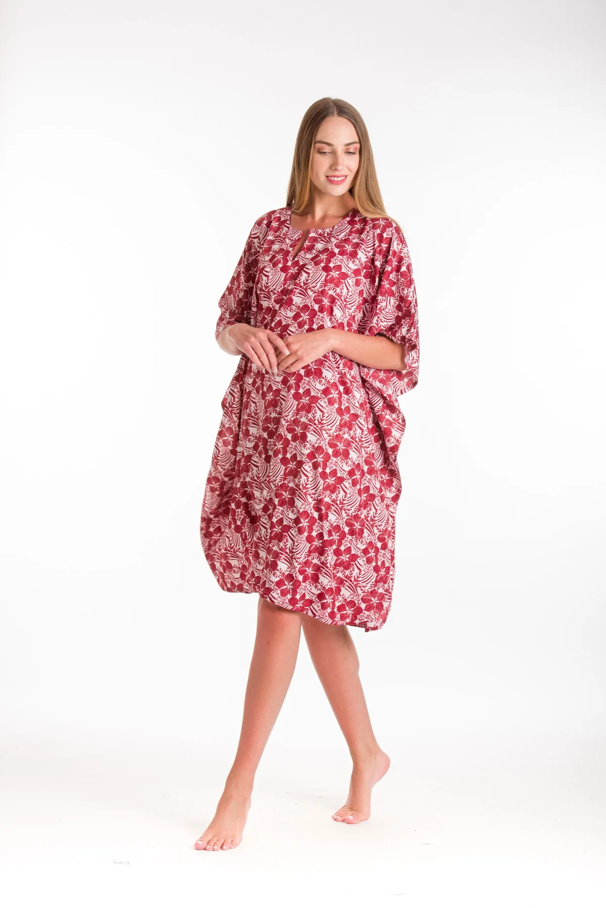 Καφτανι 3/4 mmf silk touch - Κόκκινο παρεό παραλίας για καλοκαιρινές resort εμφανίσεις
