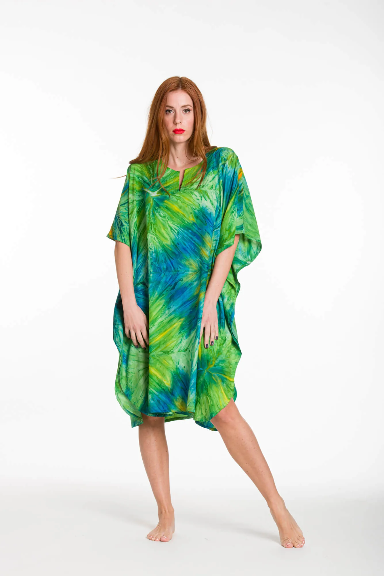 Καφτανι 3/4 mmf silk touch - Λαχανί καφτάνι παραλίας για καλοκαιρινές resort εμφανίσεις