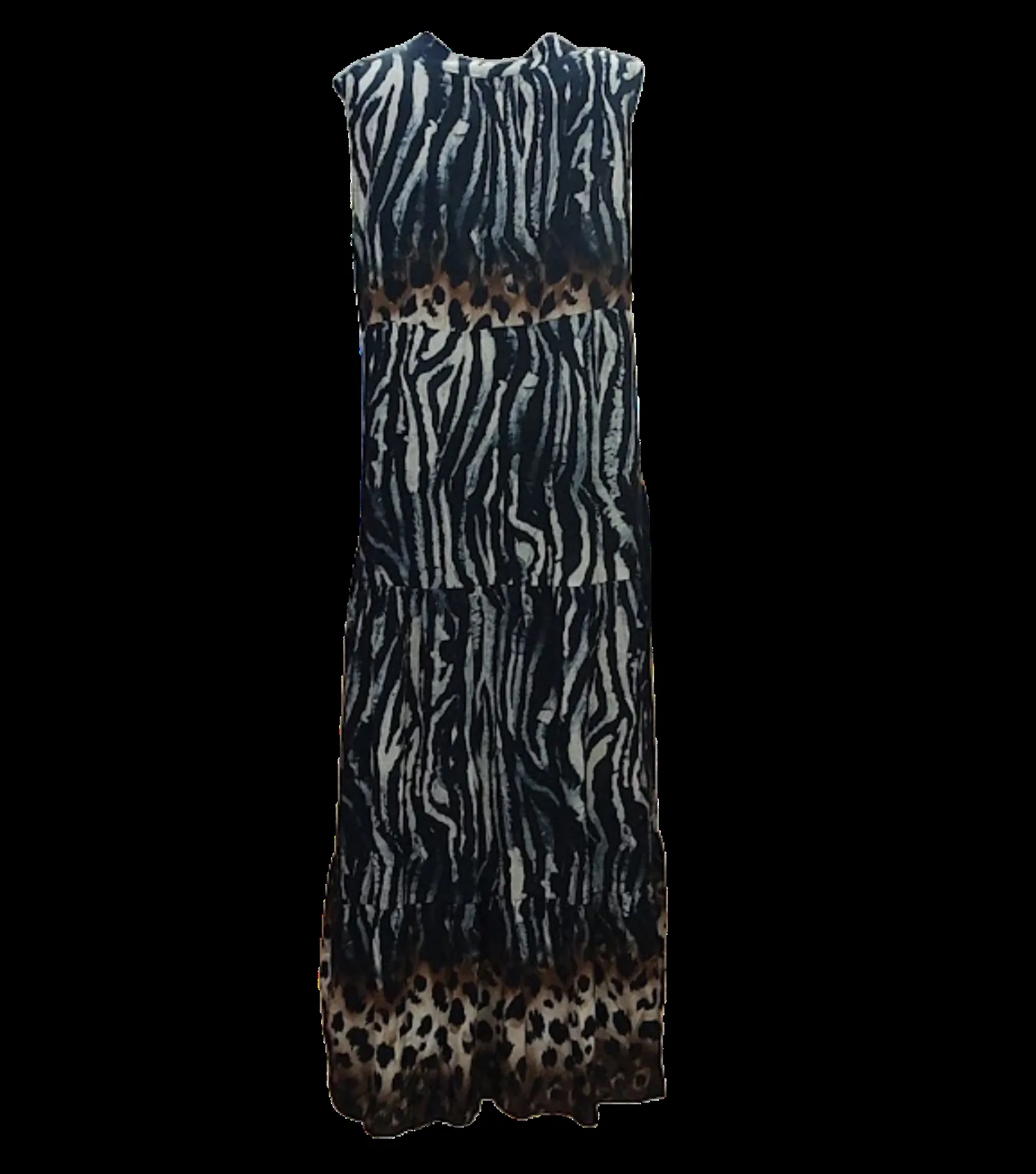 Φορεμα αμανικο μακρυ animal print - Μαύρο φόρεμα παραλίας από animal print για καλοκαιρινές resort εμφανίσεις