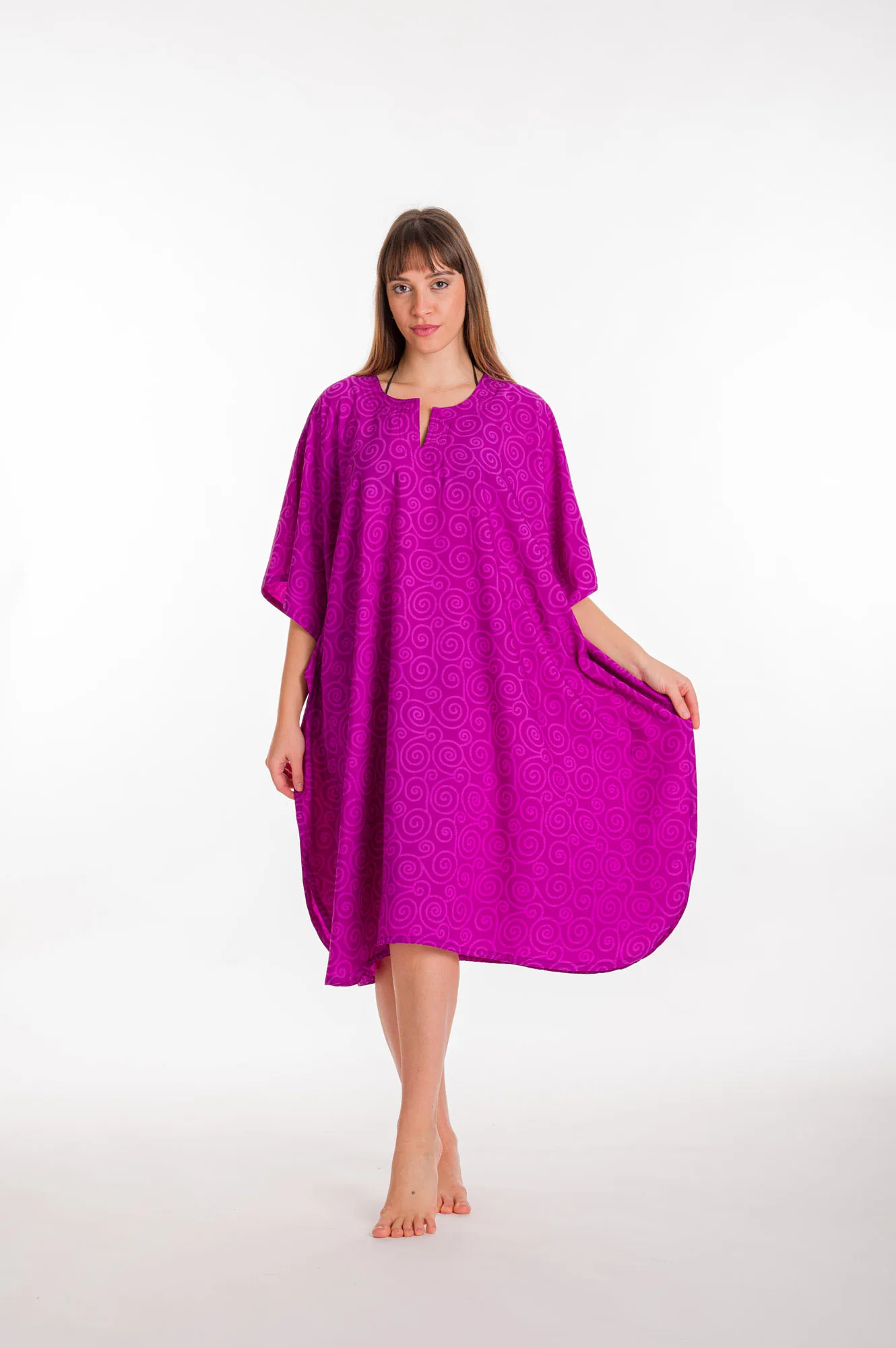 Καφτανι 3/4 mmf silk touch - Μώβ καφτάνι παραλίας για καλοκαιρινές resort εμφανίσεις