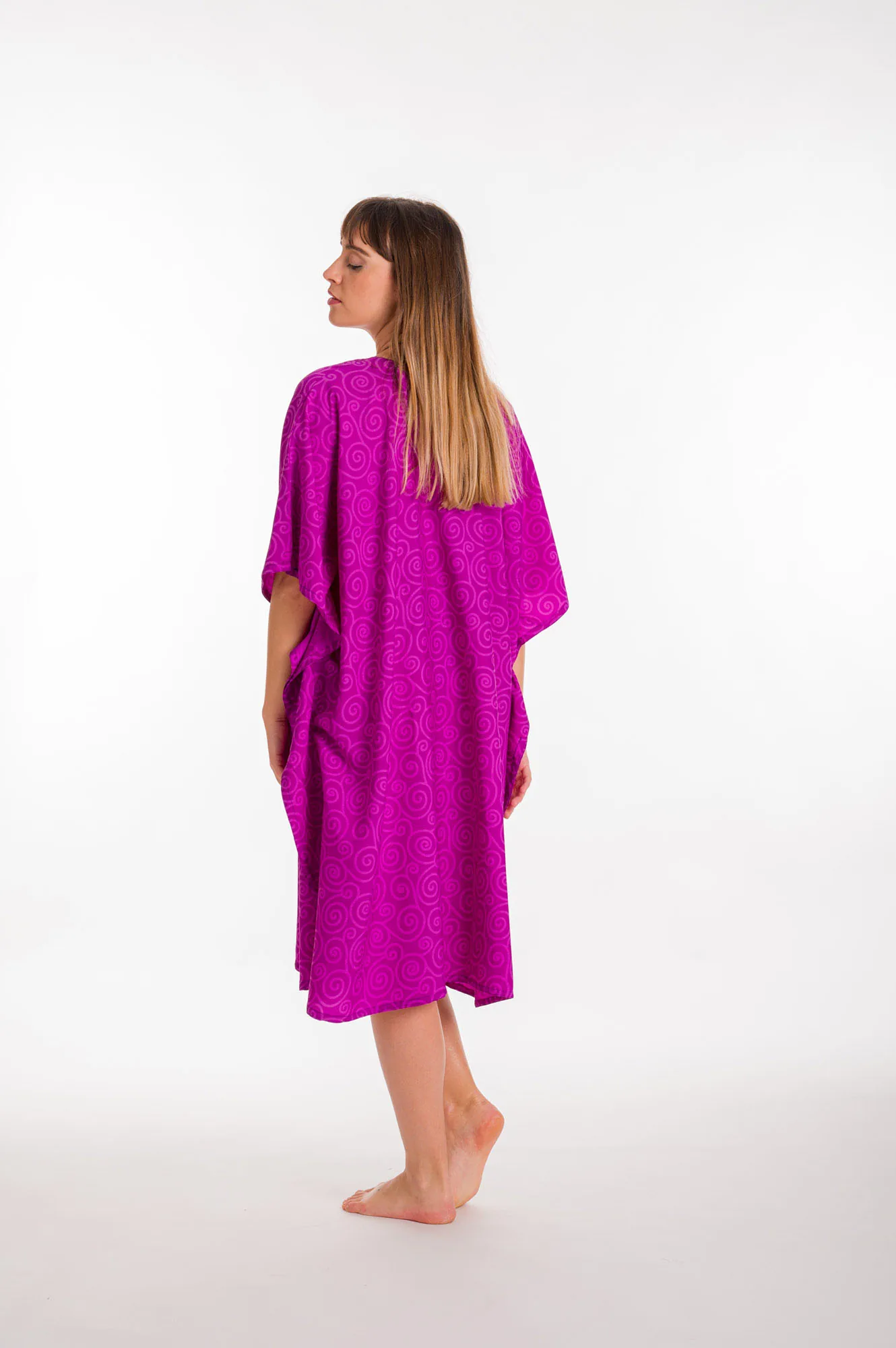 Καφτανι 3/4 mmf silk touch - Μώβ καφτάνι παραλίας για καλοκαιρινές resort εμφανίσεις