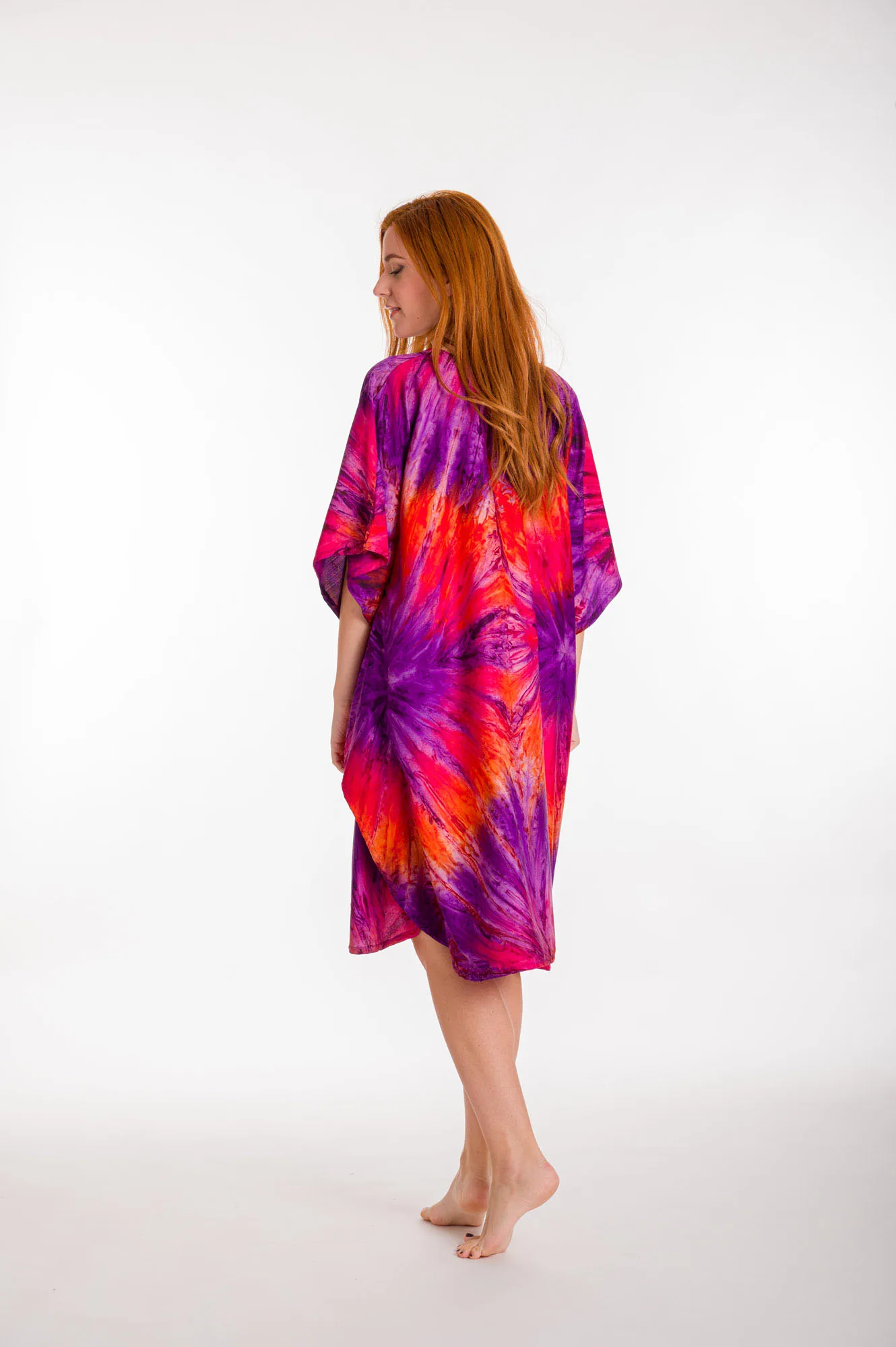 Καφτανι 3/4 mmf silk touch - Μώβ καφτάνι παραλίας για καλοκαιρινές resort εμφανίσεις