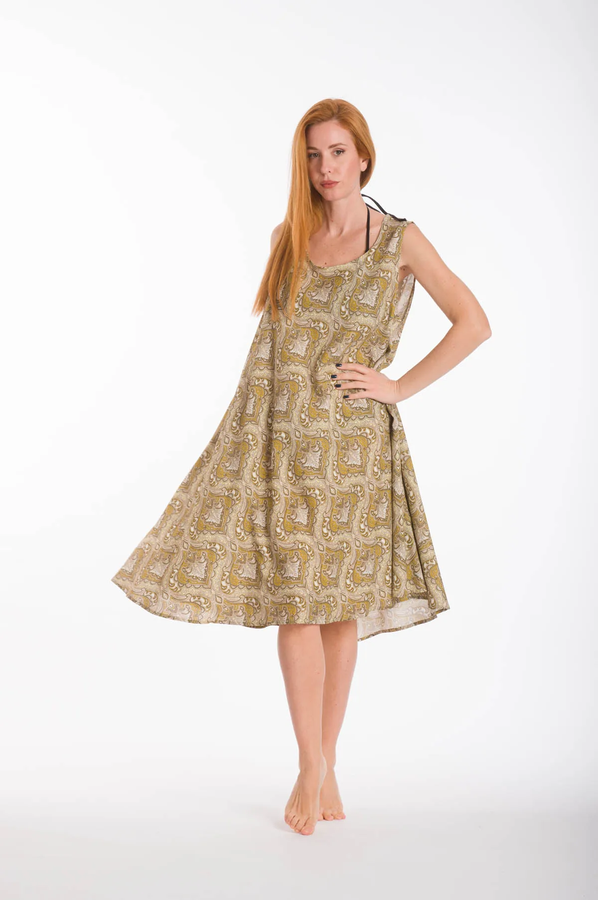 Φορεμα oval viscose - Μπέζ παρεό παραλίας για καλοκαιρινές resort εμφανίσεις