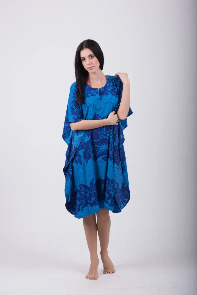Καφτανι 3/4 mmf silk touch - Μπλέ παρεό παραλίας για καλοκαιρινές resort εμφανίσεις