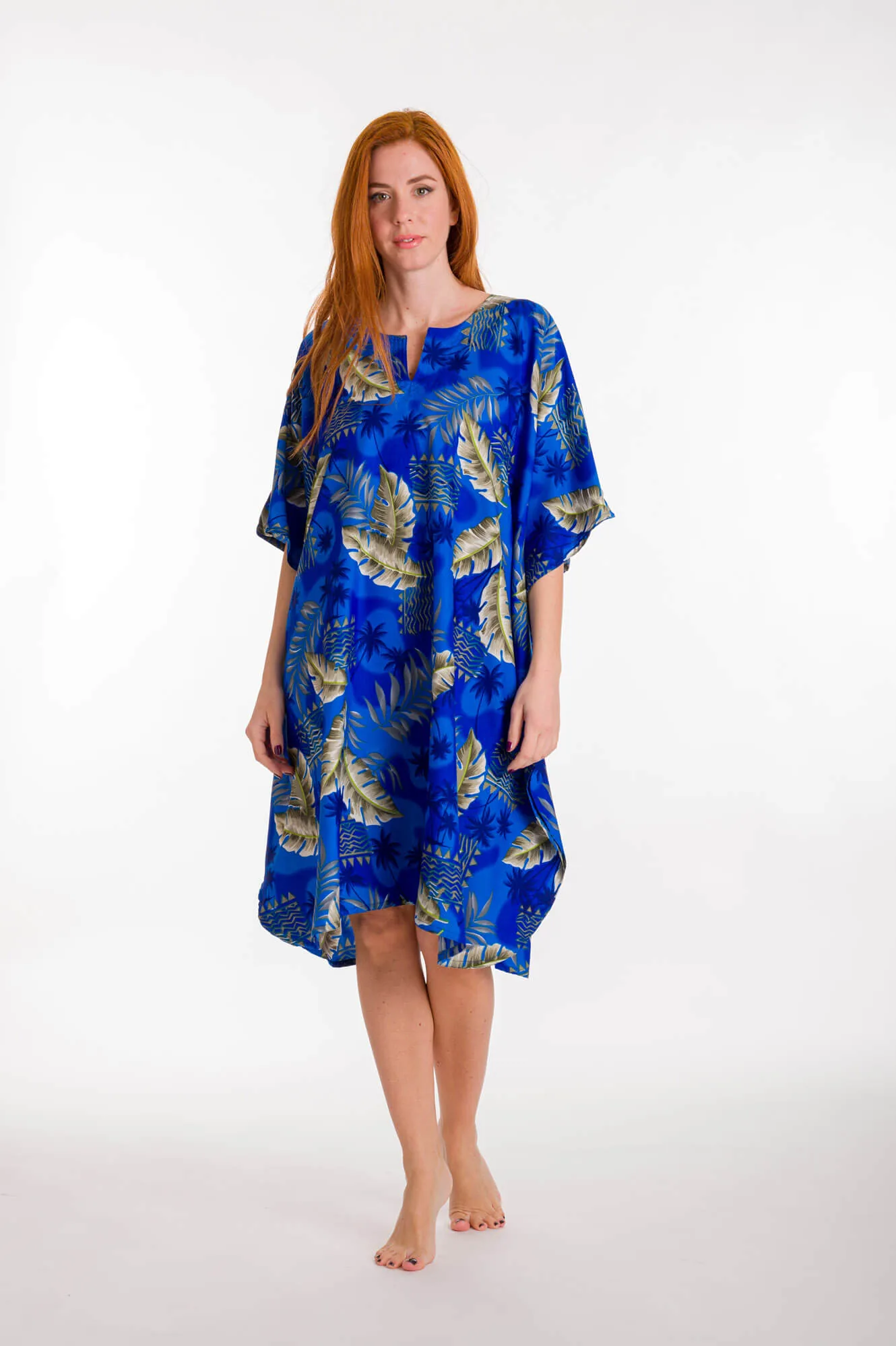 Καφτανι 3/4 mmf silk touch - Μπλέ καφτάνι παραλίας για καλοκαιρινές resort εμφανίσεις