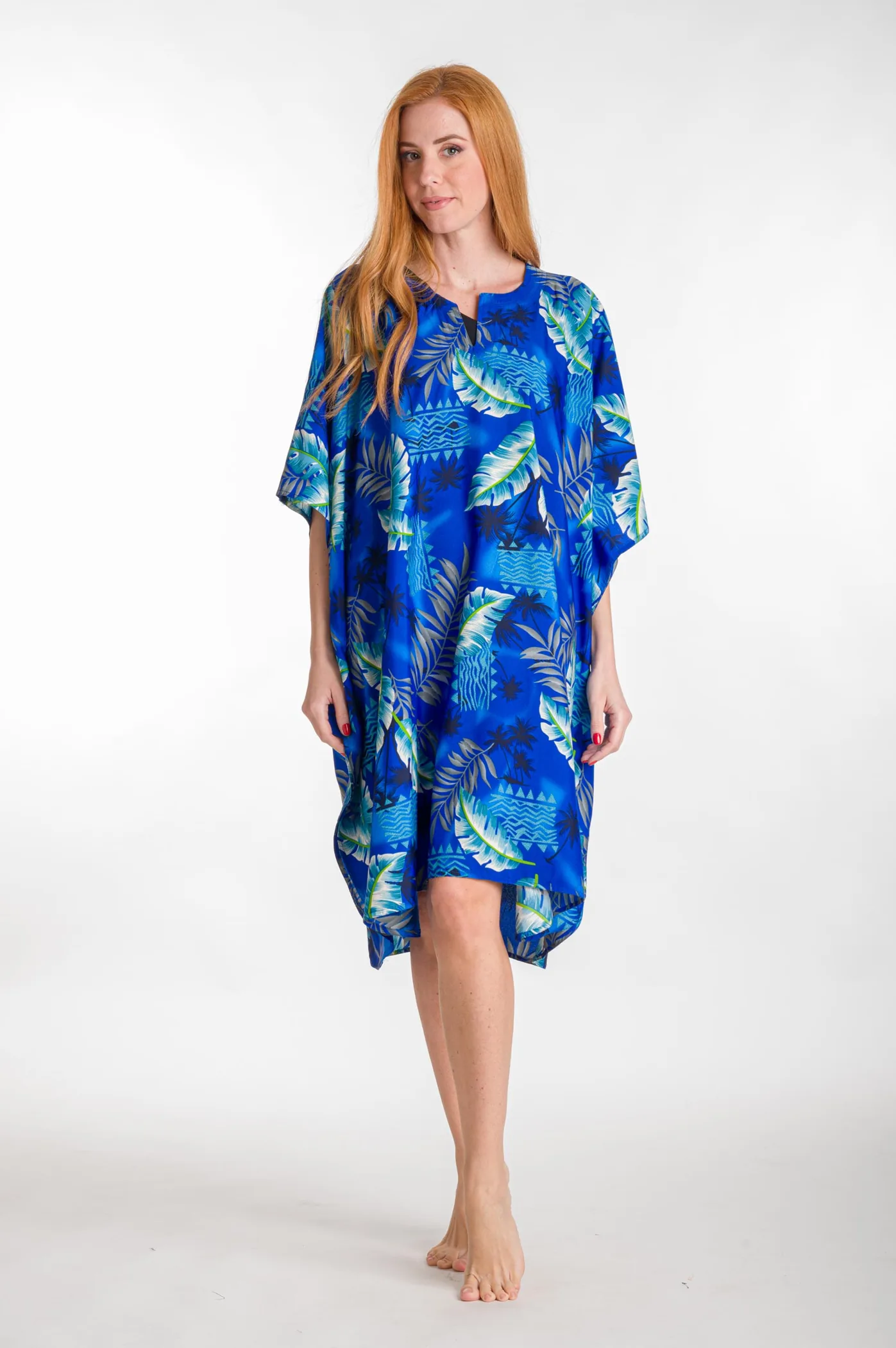 Καφτανι 3/4 mmf silk touch - Μπλέ παρεό παραλίας για καλοκαιρινές resort εμφανίσεις
