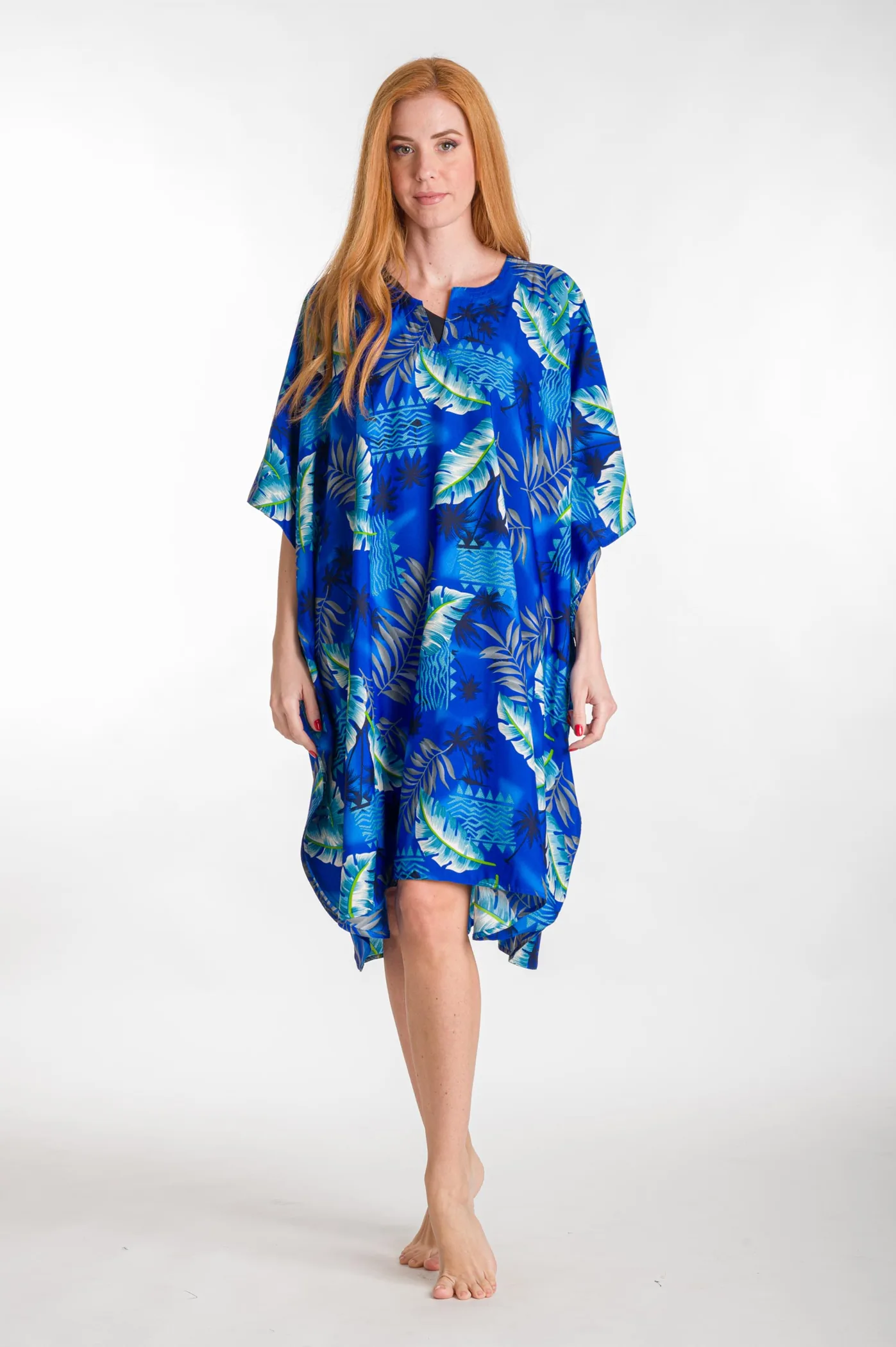 Καφτανι 3/4 mmf silk touch - Μπλέ καφτάνι παραλίας για καλοκαιρινές resort εμφανίσεις