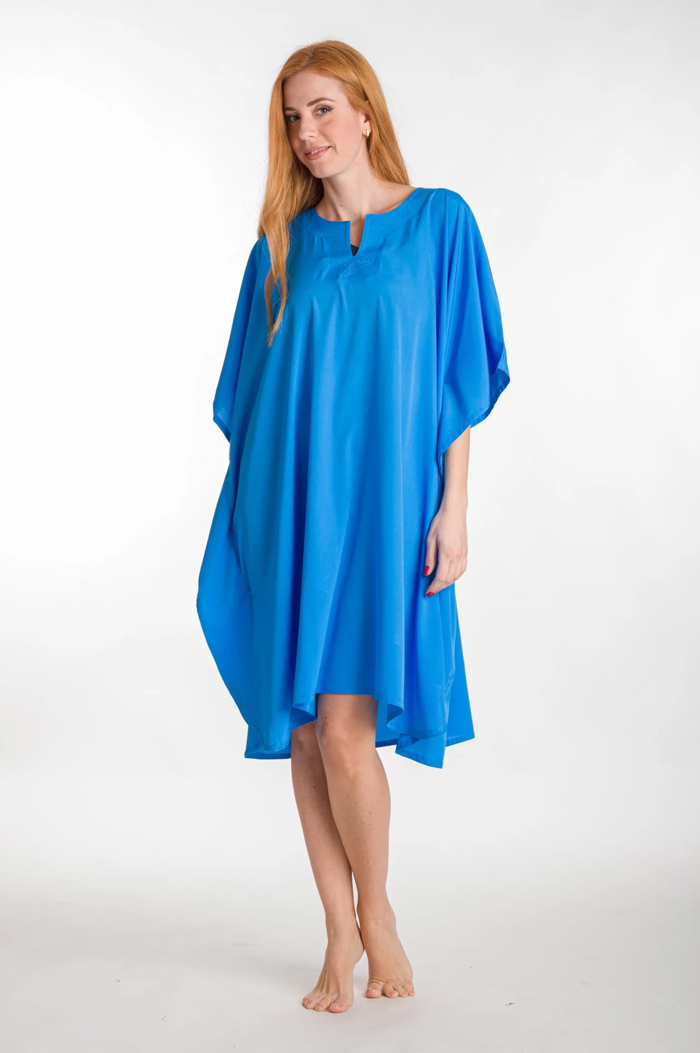 Καφτανι 3/4 mmf silk touch - Μπλέ καφτάνι παραλίας για καλοκαιρινές resort εμφανίσεις