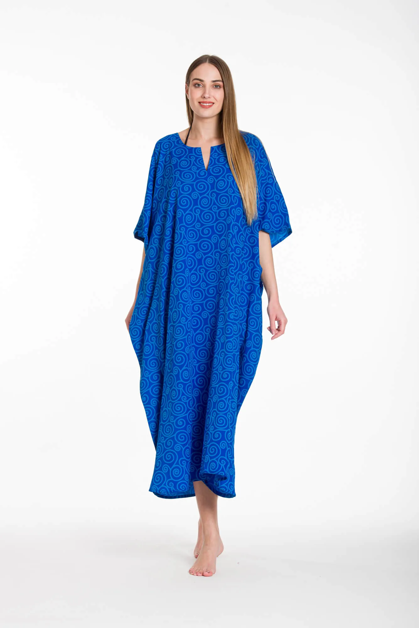 Καφτανι mmf silk touch - Μπλέ καφτάνι παραλίας για καλοκαιρινές resort εμφανίσεις