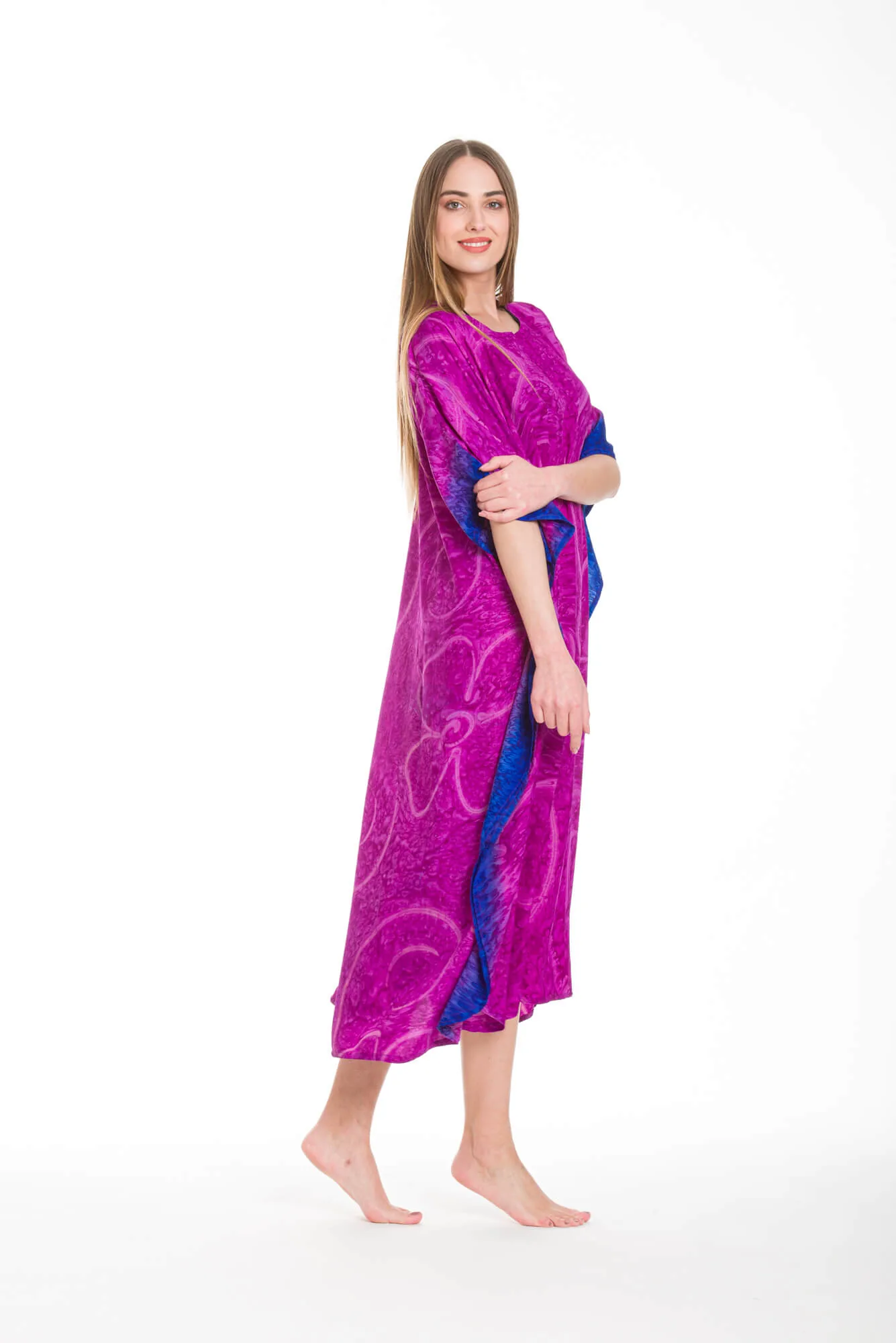 Καφτανι mmf silk touch - Μπλέ;Μώβ καφτάνι παραλίας για καλοκαιρινές resort εμφανίσεις