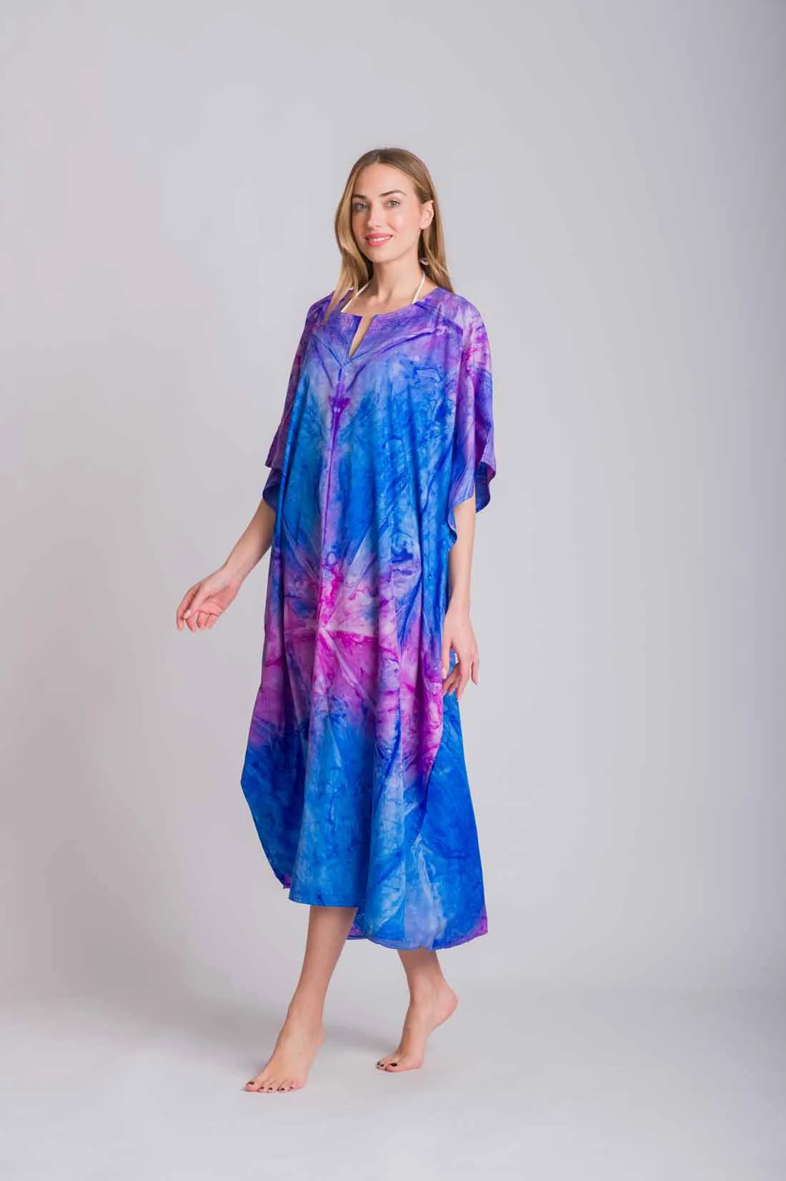 Μώβ καφτανι mmf silk touch - Μπλέ;Μώβ παρεό παραλίας για καλοκαιρινές resort εμφανίσεις