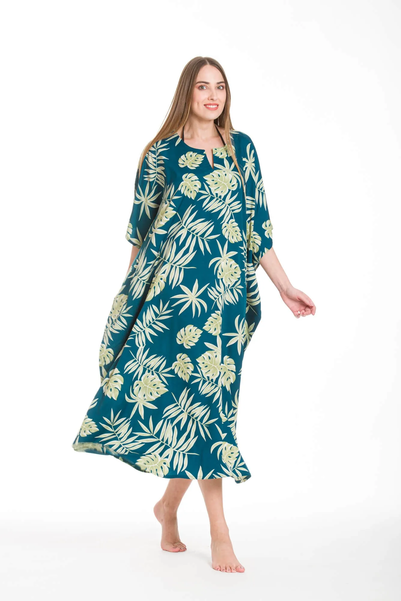 Καφτανι mmf silk touch - καφτάνια-παρεό - kaftania.gr - Μπλέ;Πράσινο παρεό παραλίας για καλοκαιρινές resort εμφανίσεις