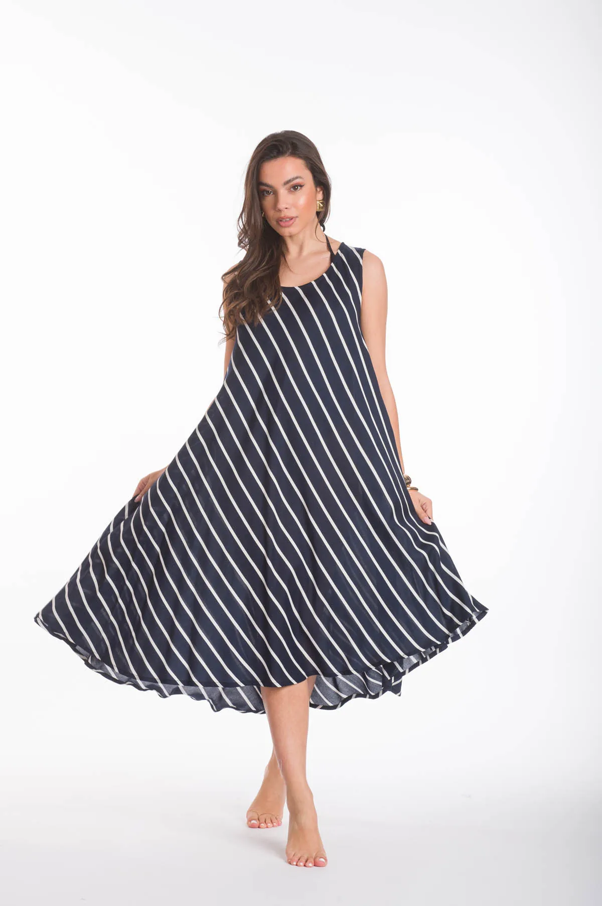Φορεμα oval viscose - Navy Blue παρεό παραλίας για καλοκαιρινές resort εμφανίσεις
