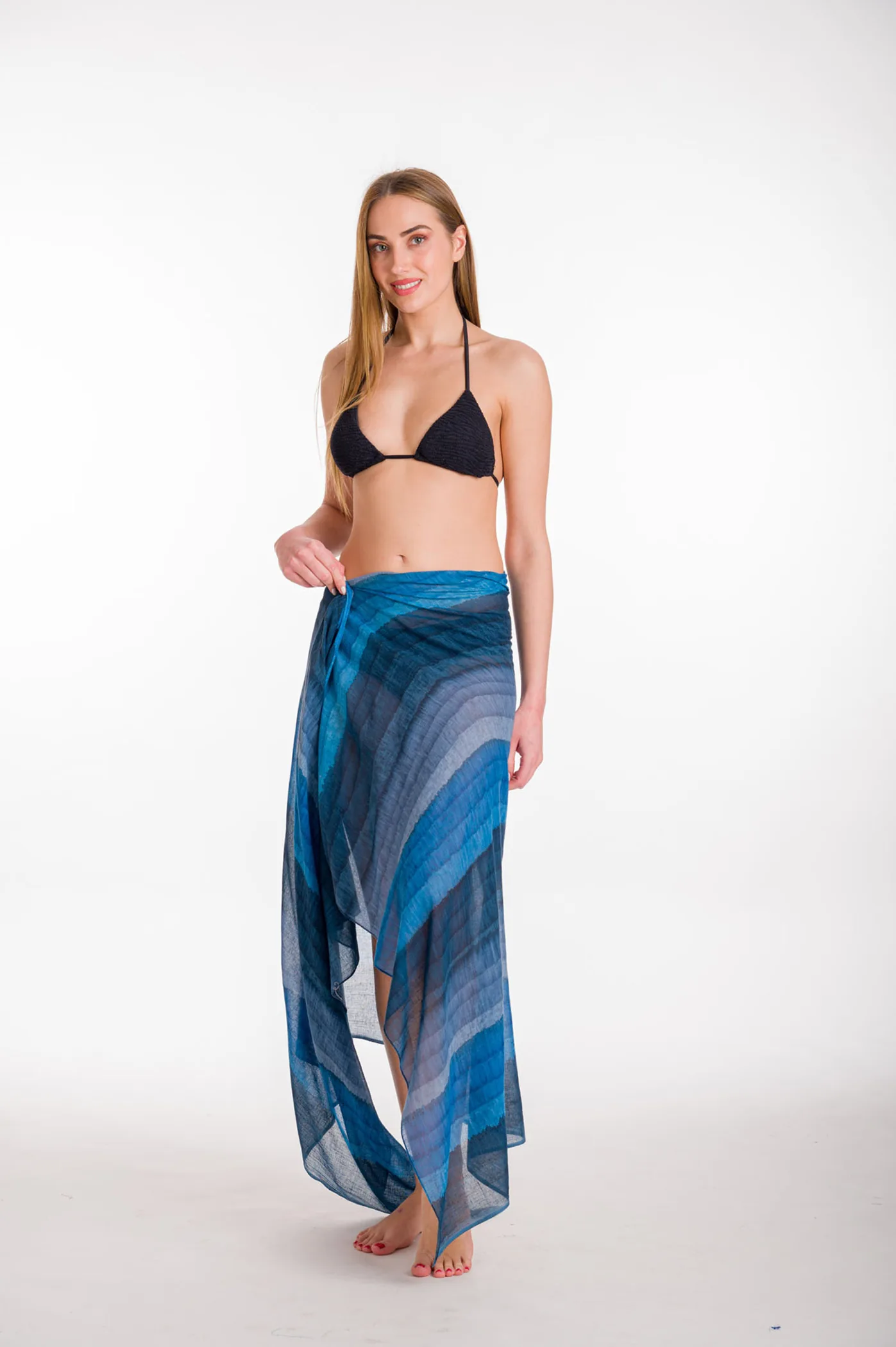 Navy blue παρεο βαμβακερο ριγε - Navy Blue;Γκρί;Μπλέ παρεό παραλίας για καλοκαιρινές resort εμφανίσεις