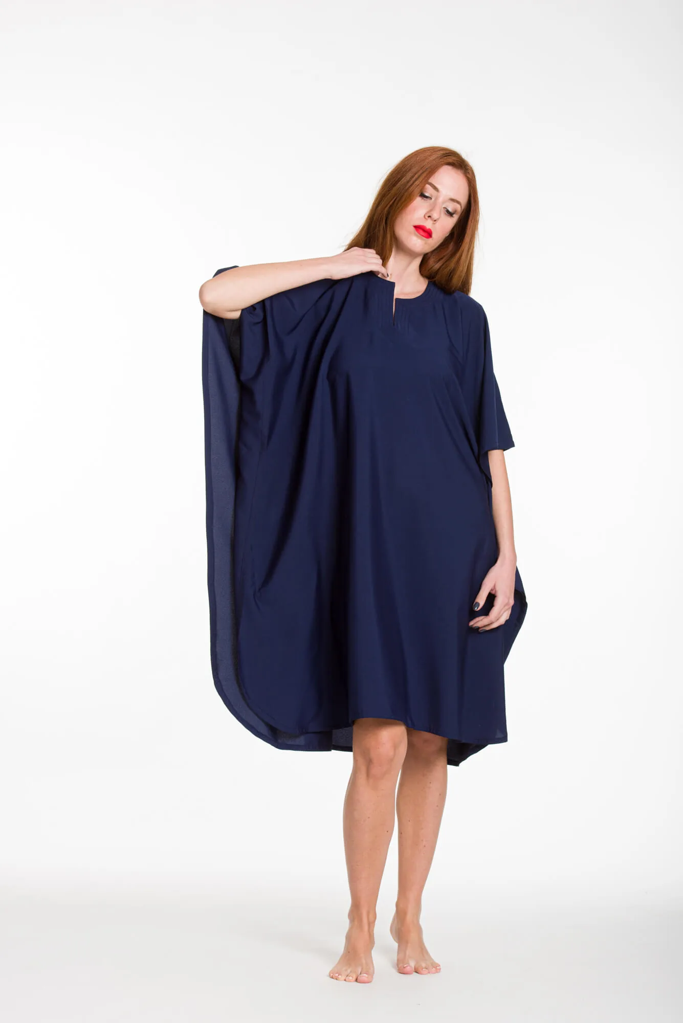 Καφτανι 3/4 mmf silk touch - Navy Blue καφτάνι παραλίας για καλοκαιρινές resort εμφανίσεις