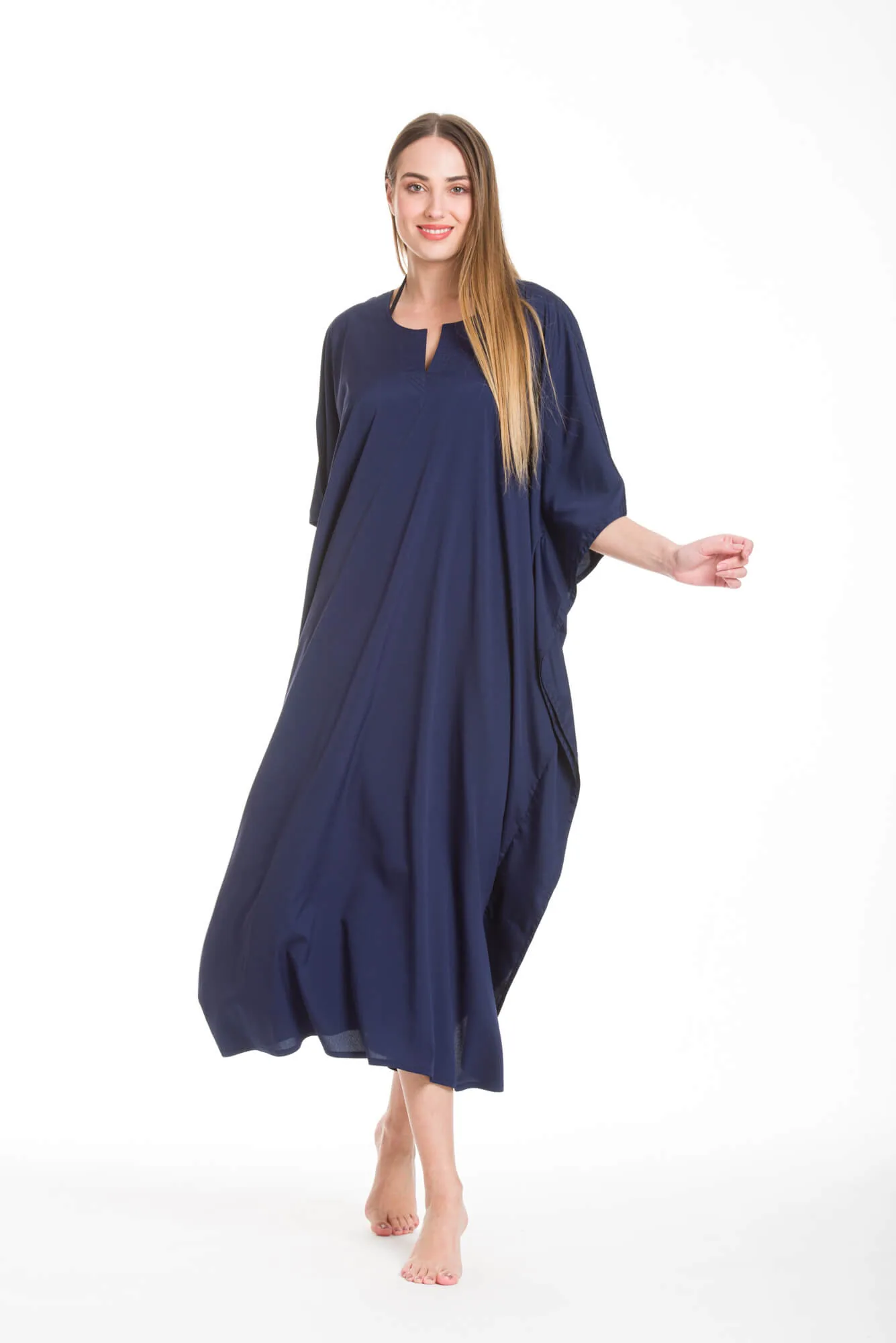 Καφτανι mmf silk touch - Navy Blue παρεό παραλίας για καλοκαιρινές resort εμφανίσεις