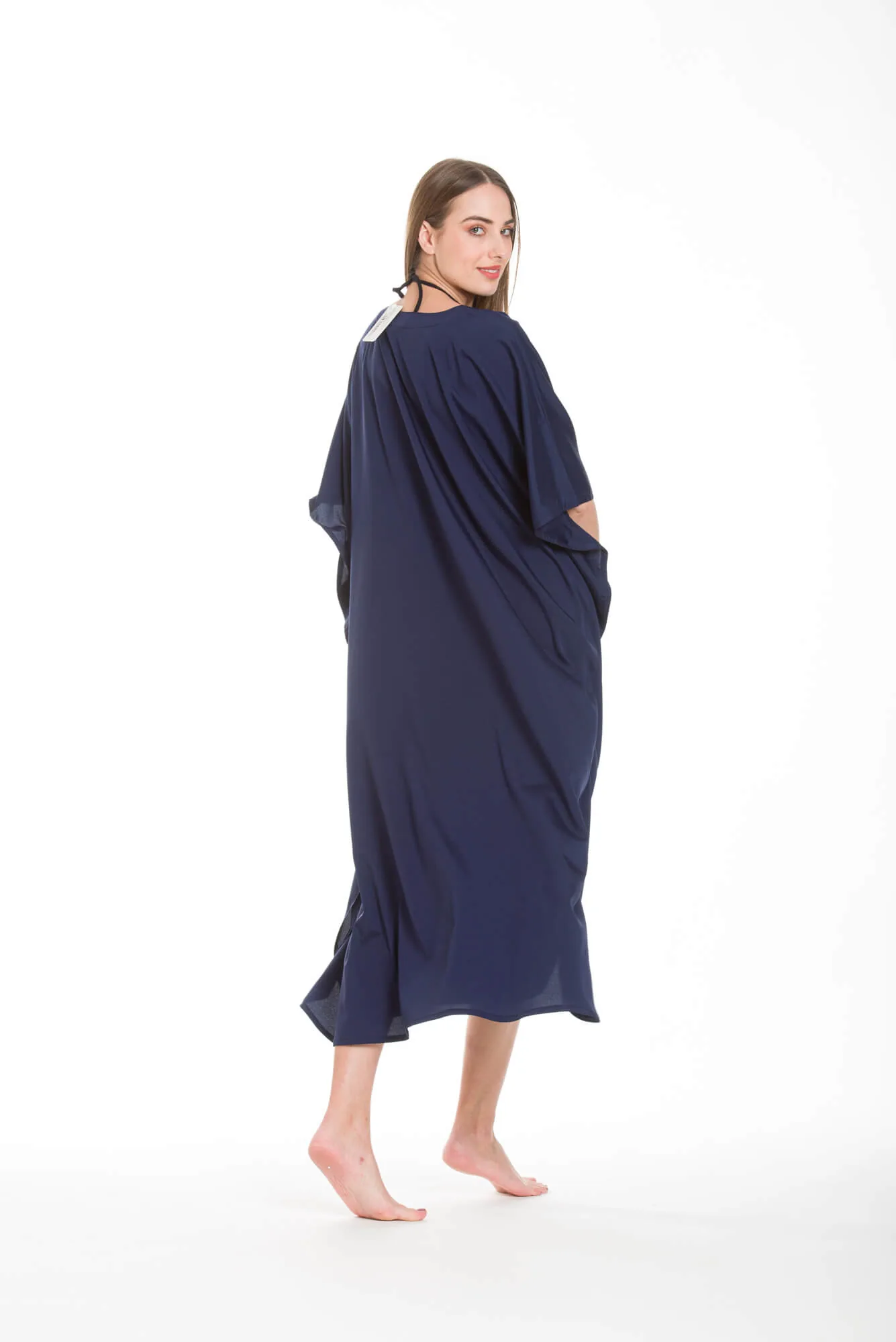 Καφτανι mmf silk touch - Navy Blue καφτάνι παραλίας για καλοκαιρινές resort εμφανίσεις