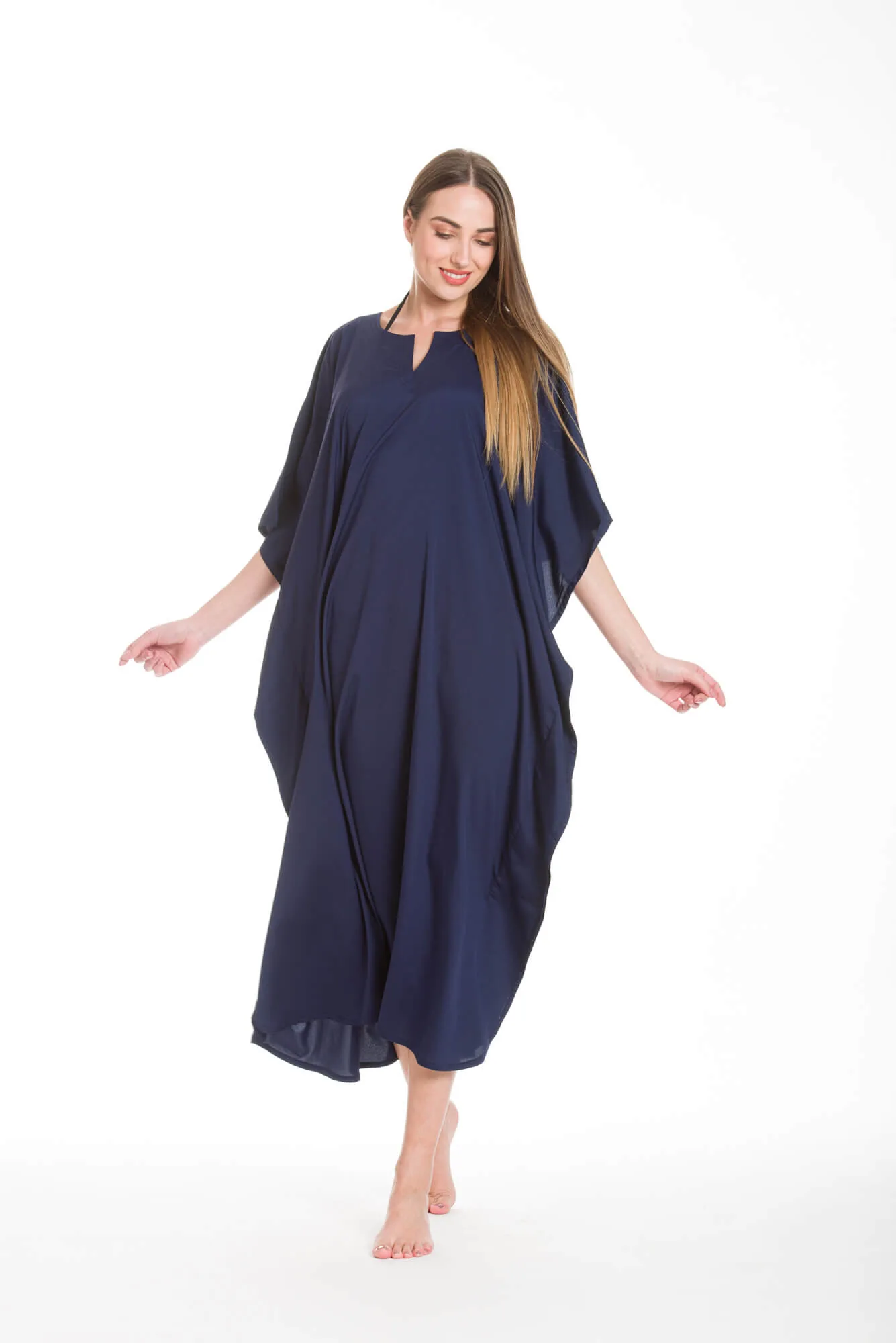 Καφτανι mmf silk touch - Navy Blue καφτάνι παραλίας για καλοκαιρινές resort εμφανίσεις