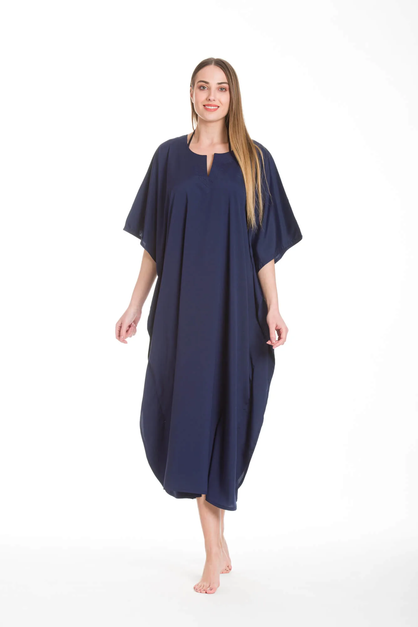 Καφτανι mmf silk touch - Navy Blue καφτάνι παραλίας για καλοκαιρινές resort εμφανίσεις