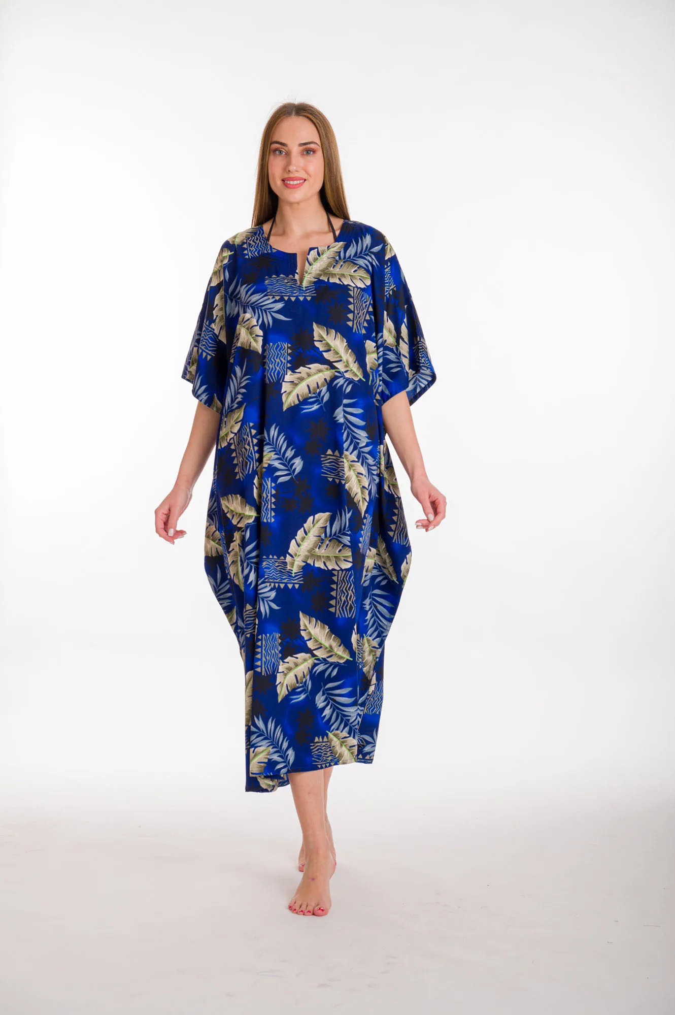 Καφτανι mmf silk touch - Navy Blue;Μπλέ παρεό παραλίας για καλοκαιρινές resort εμφανίσεις