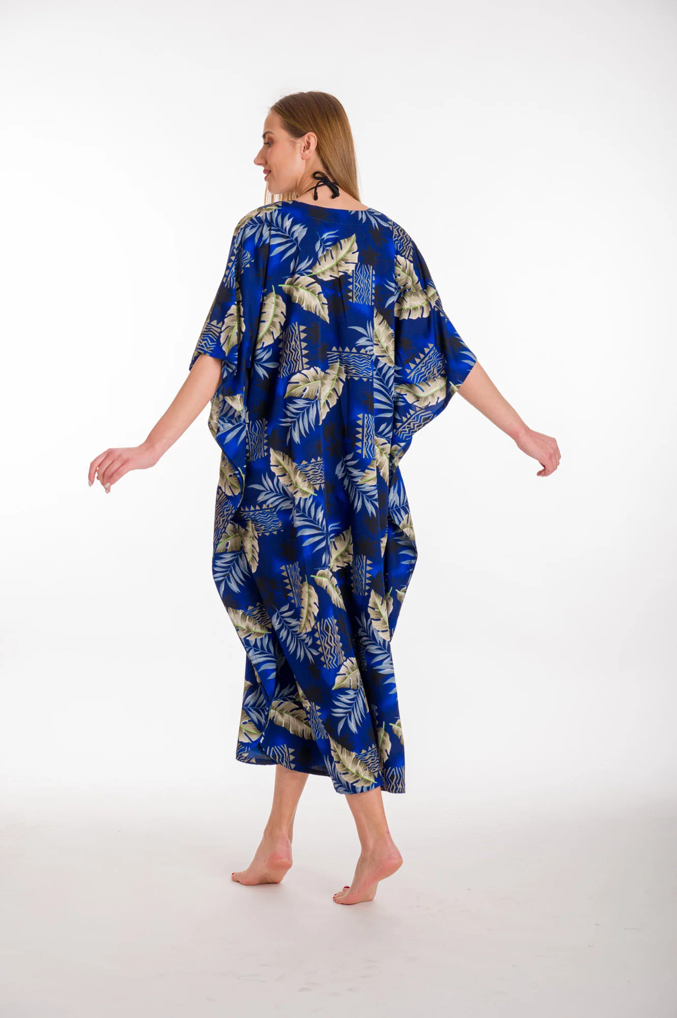 Καφτανι mmf silk touch - Navy Blue;Μπλέ καφτάνι παραλίας για καλοκαιρινές resort εμφανίσεις