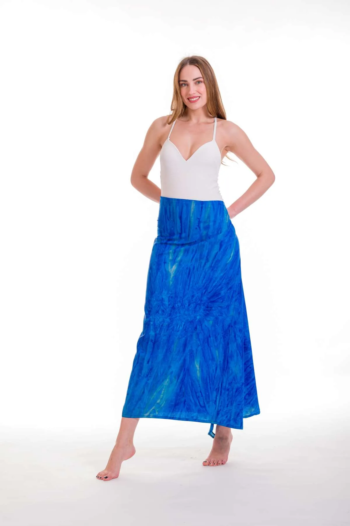 Παρεο φουστα με δεσιμο κρουαζε - Navy Blue παρεό παραλίας για καλοκαιρινές resort εμφανίσεις