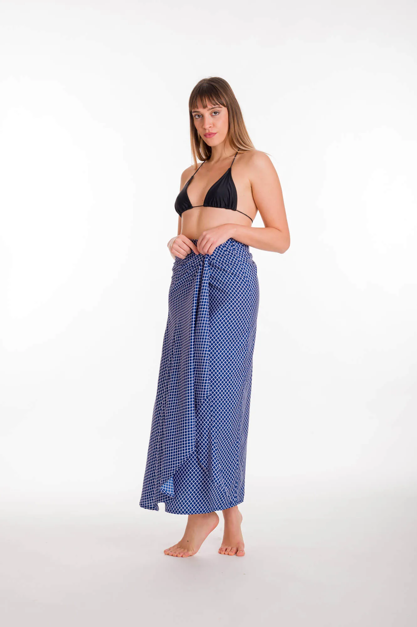 Παρεο φουστα με δεσιμο κρουαζε - Navy Blue παρεό παραλίας για καλοκαιρινές resort εμφανίσεις