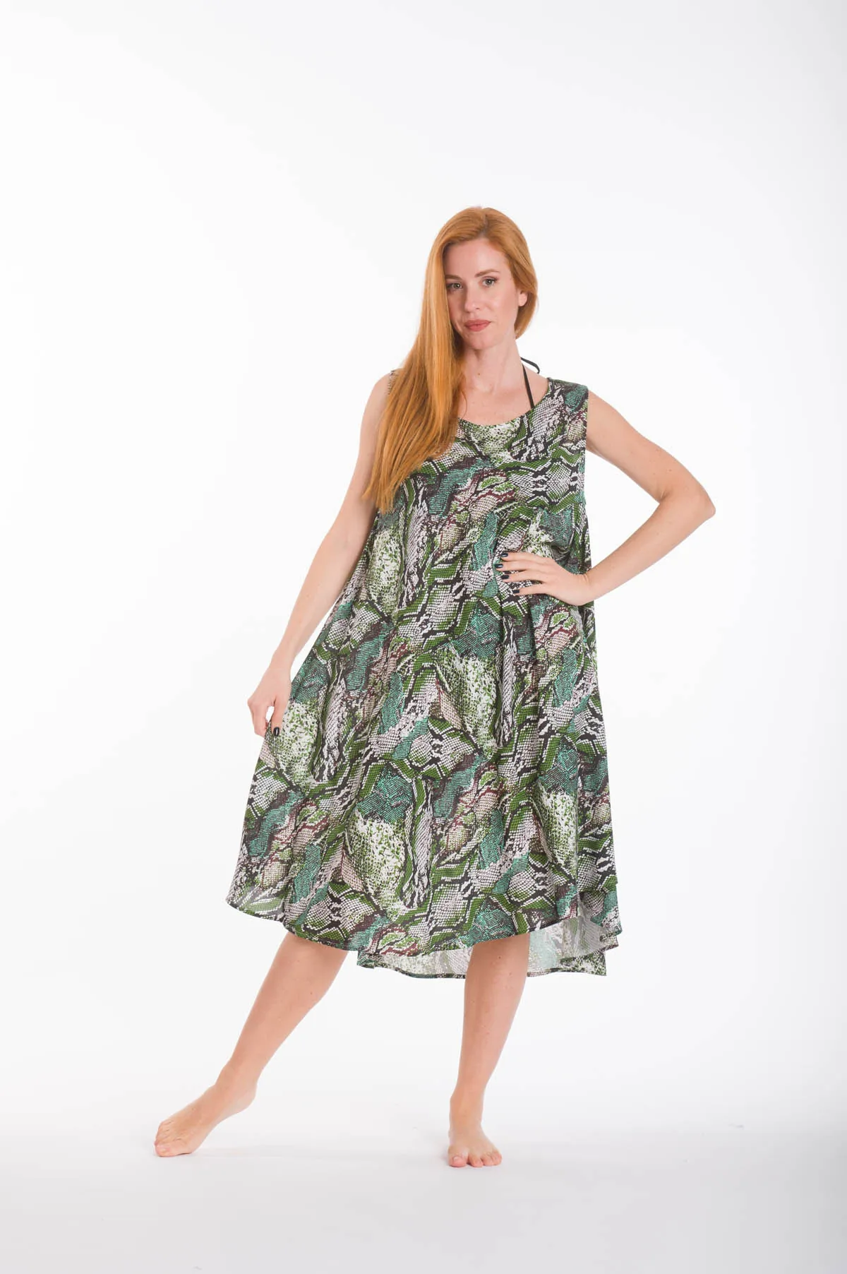Φορεμα oval viscose - Πράσινο παρεό παραλίας για καλοκαιρινές resort εμφανίσεις