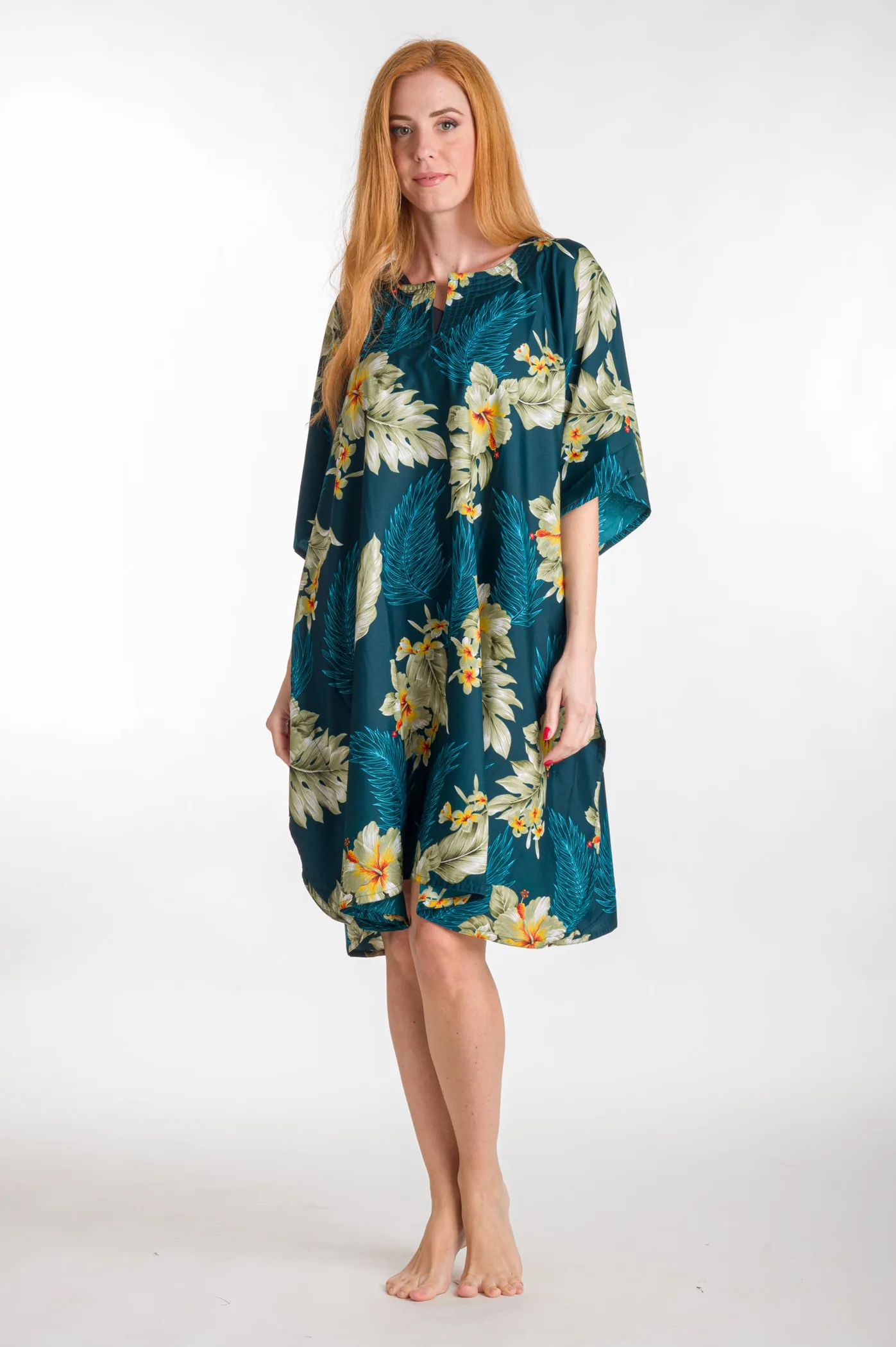 Καφτανι 3/4 mmf silk touch - Πράσινο παρεό παραλίας για καλοκαιρινές resort εμφανίσεις