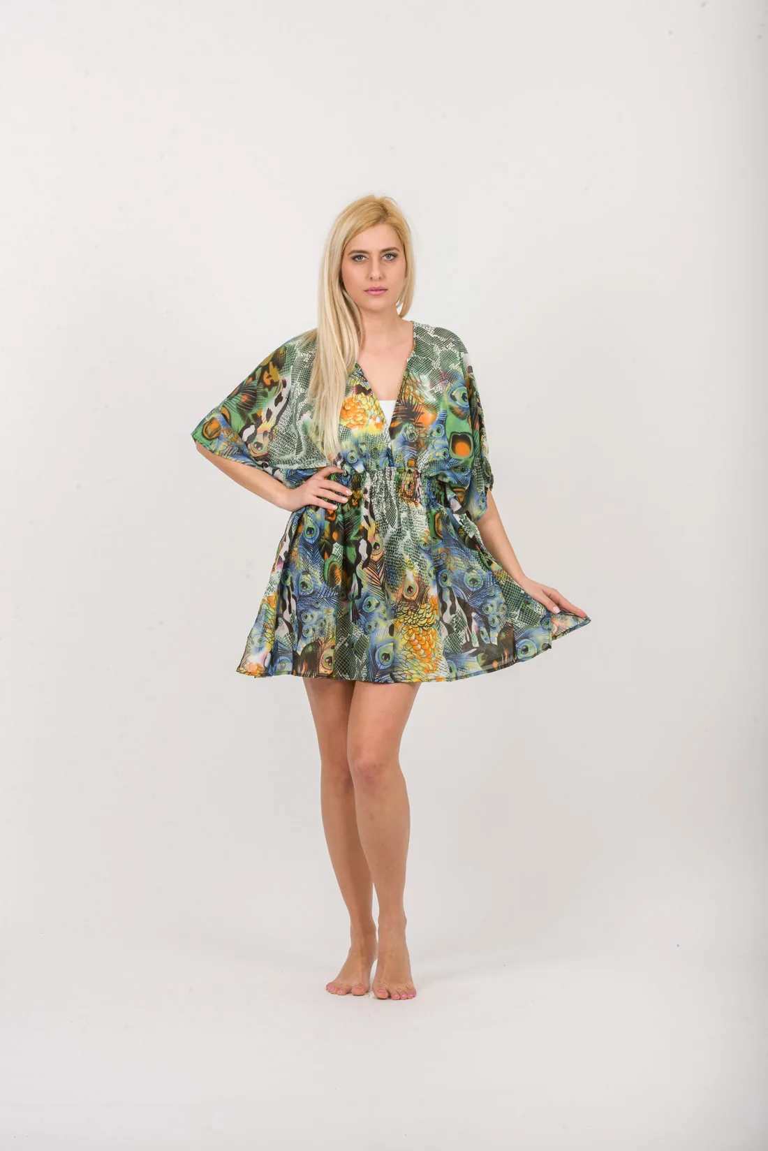 Μπλουζα τουνικ διαφανεια - Πράσινο resort wear προϊόν για καλοκαιρινές resort εμφανίσεις
