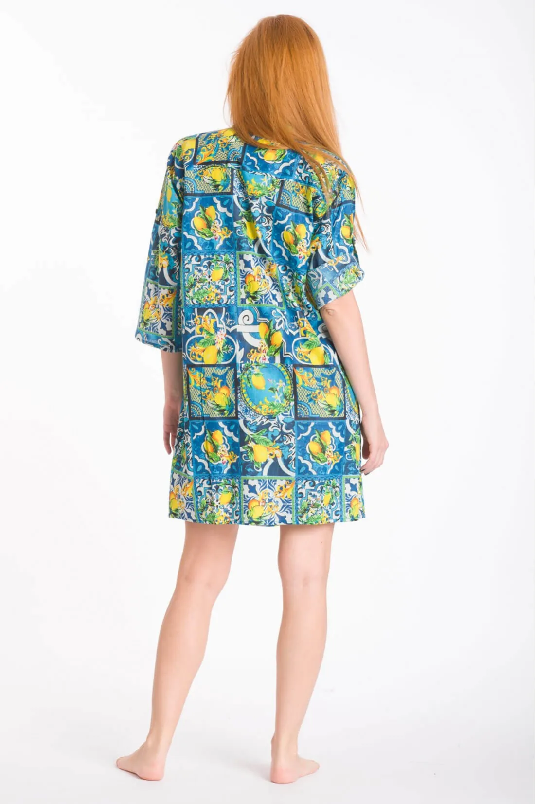 Πουκαμισα εμπριμε βαμβακερη - Πράσινο resort wear προϊόν από βαμβακερό για καλοκαιρινές resort εμφανίσεις
