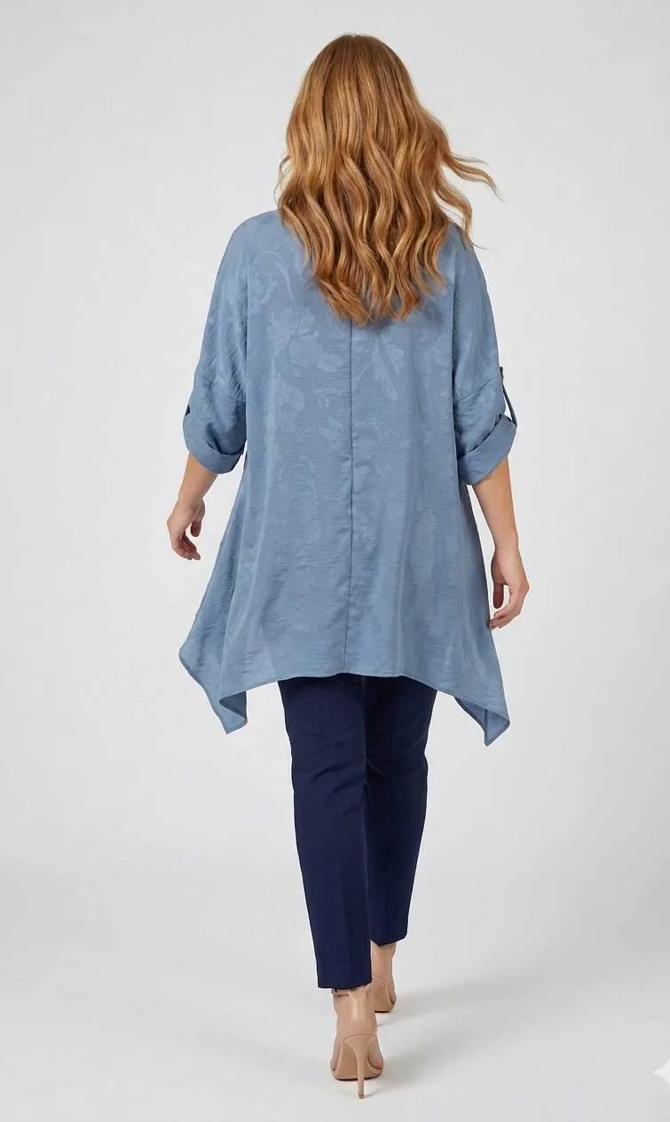 Ραφ ποντσο - καφτανι κοντό με αναγλυφο φλοραλ και μακρυ μανικι - Ράφ πόντσο παραλίας από βισκόζ για καλοκαιρινές resort εμφανίσεις