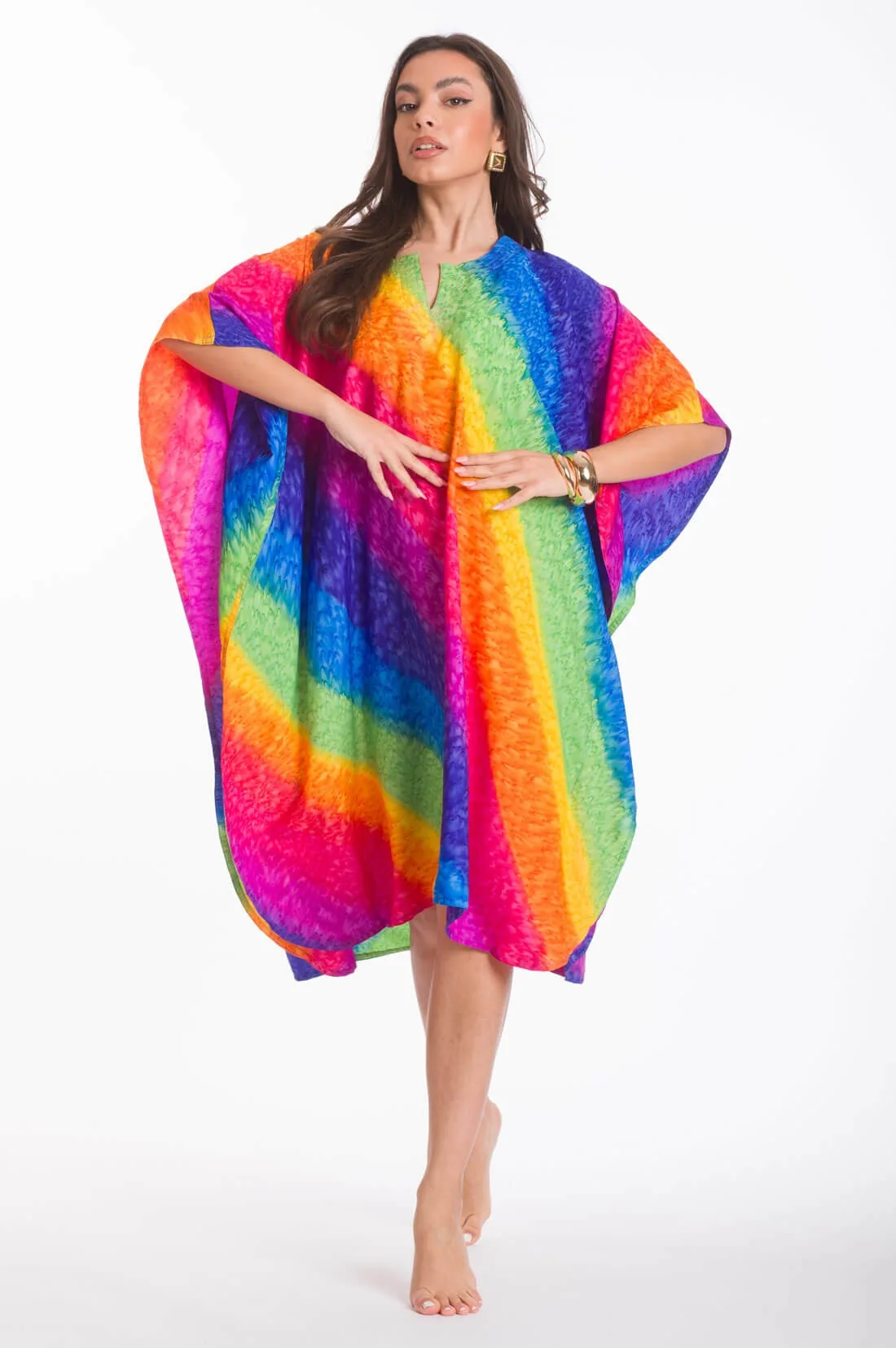 Καφτανι 3/4 mmf silk touch - Rainbow καφτάνι παραλίας για καλοκαιρινές resort εμφανίσεις