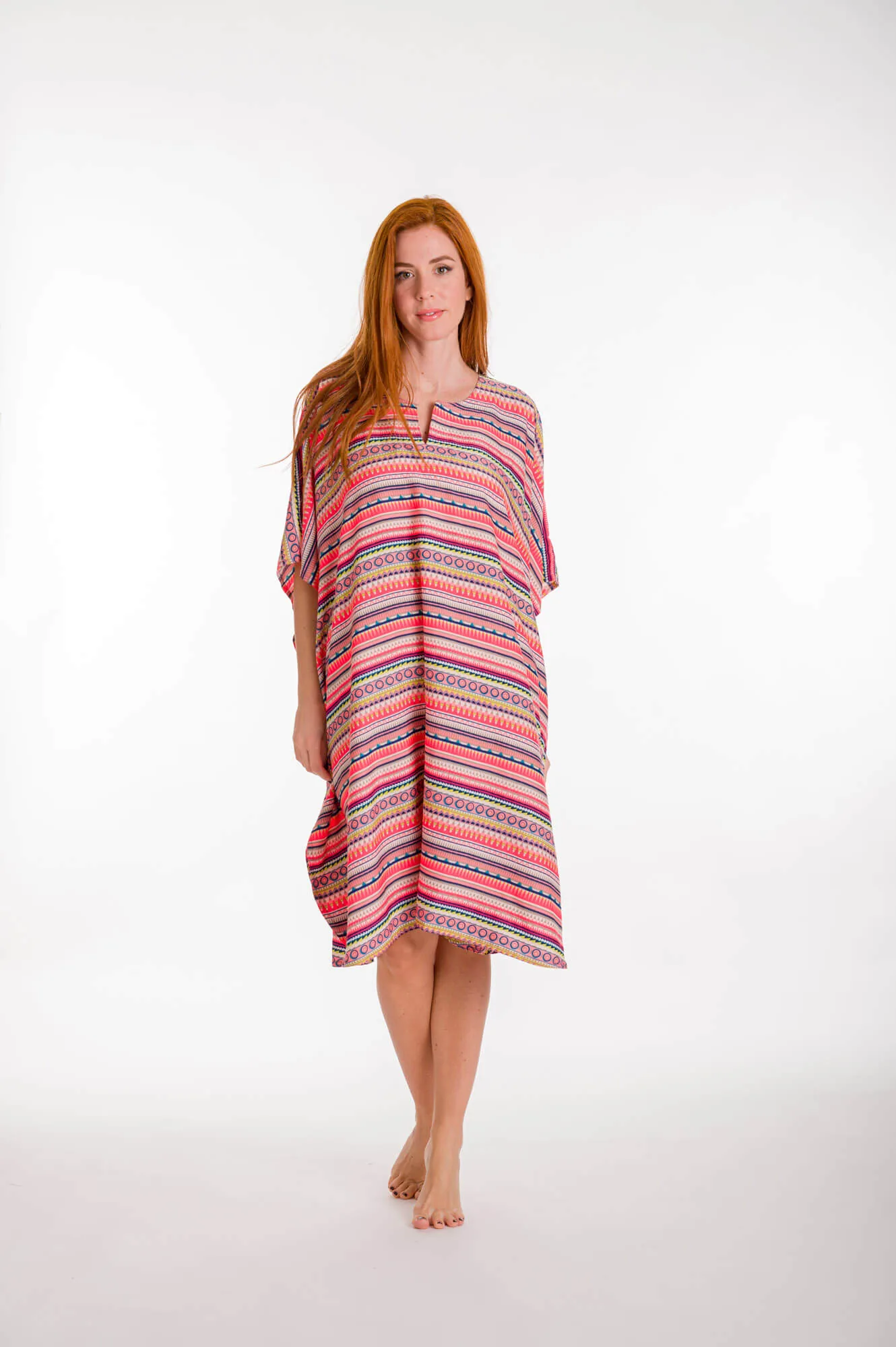 Καφτανι 3/4 mmf silk touch - Σομόν καφτάνι παραλίας για καλοκαιρινές resort εμφανίσεις