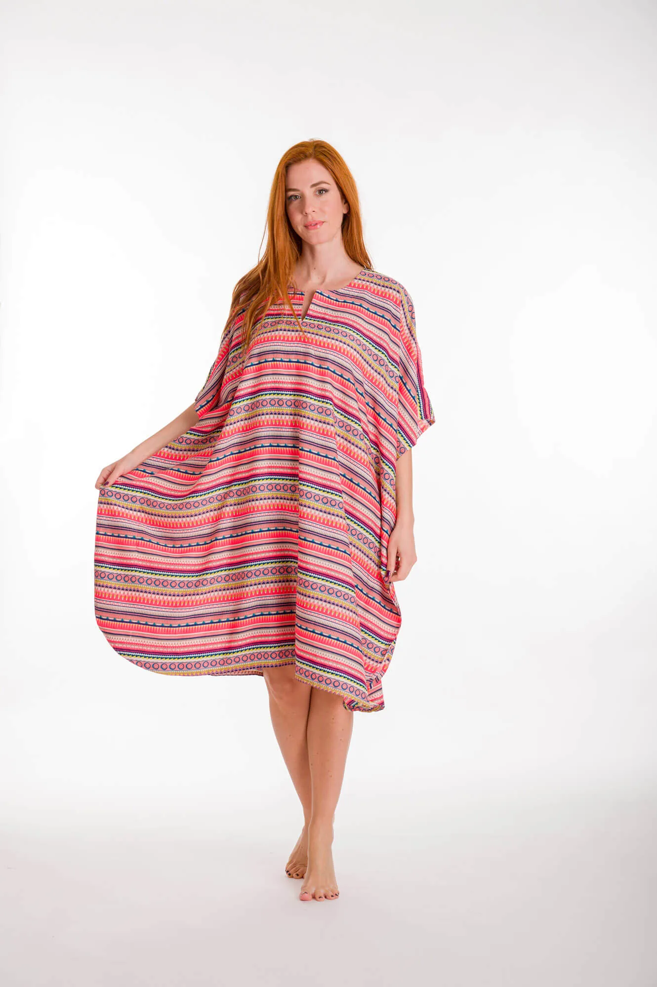 Καφτανι 3/4 mmf silk touch - Σομόν καφτάνι παραλίας για καλοκαιρινές resort εμφανίσεις
