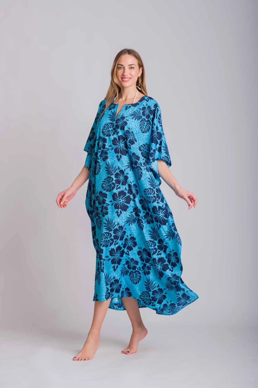 Τυρκουάζ καφτανι mmf silk touch - καφτάνι παραλίας για καλοκαιρινές resort εμφανίσεις