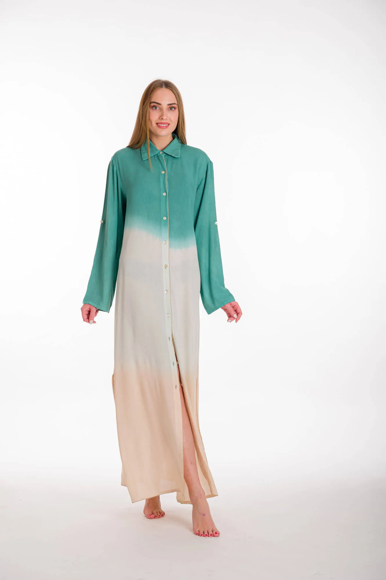 Πουκαμισα viscose- tunic - φορεμα - Βεραμάν;Μπέζ resort wear προϊόν για καλοκαιρινές resort εμφανίσεις